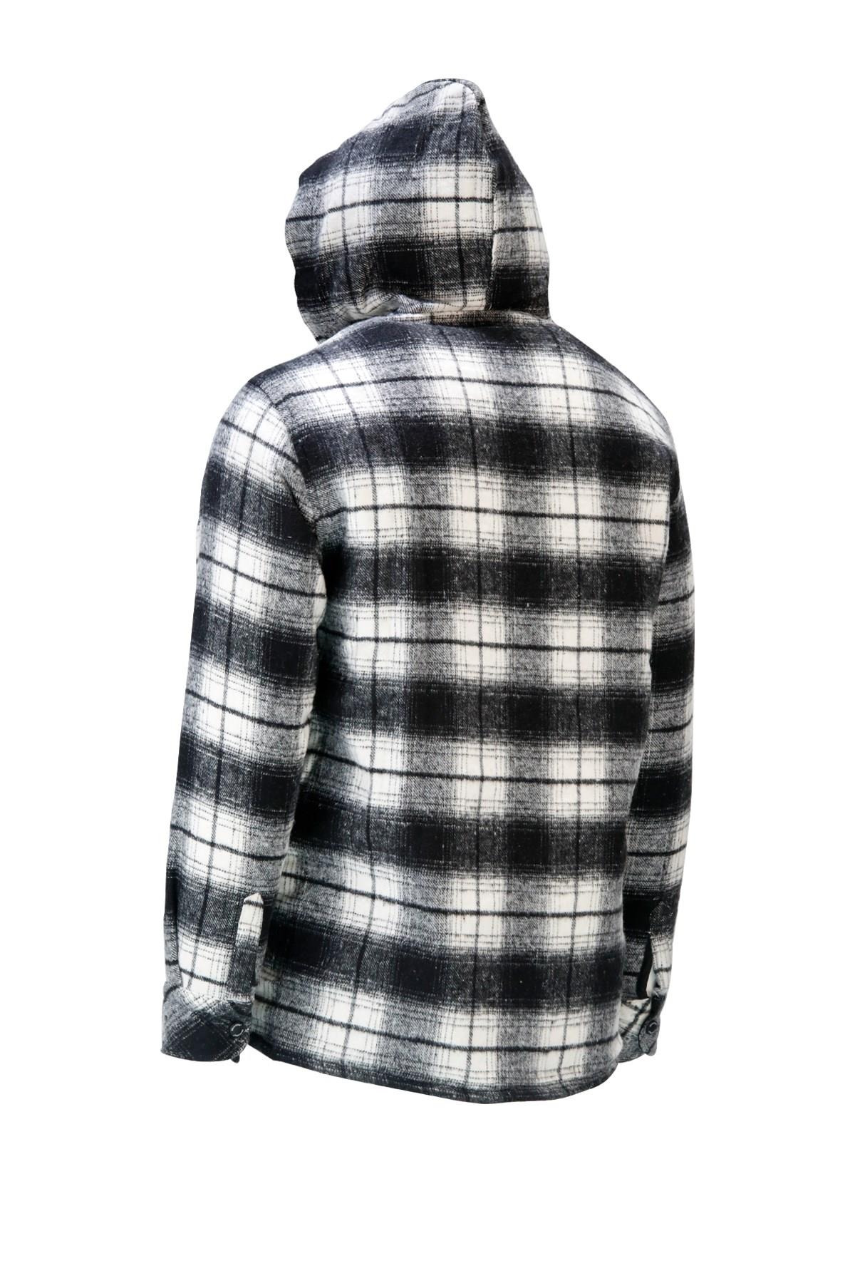 GömlekShinzoneErkek Regular Fit Kapitoneli Kapüşonlu Çıtçıtlı Oduncu Siyah Gömlek