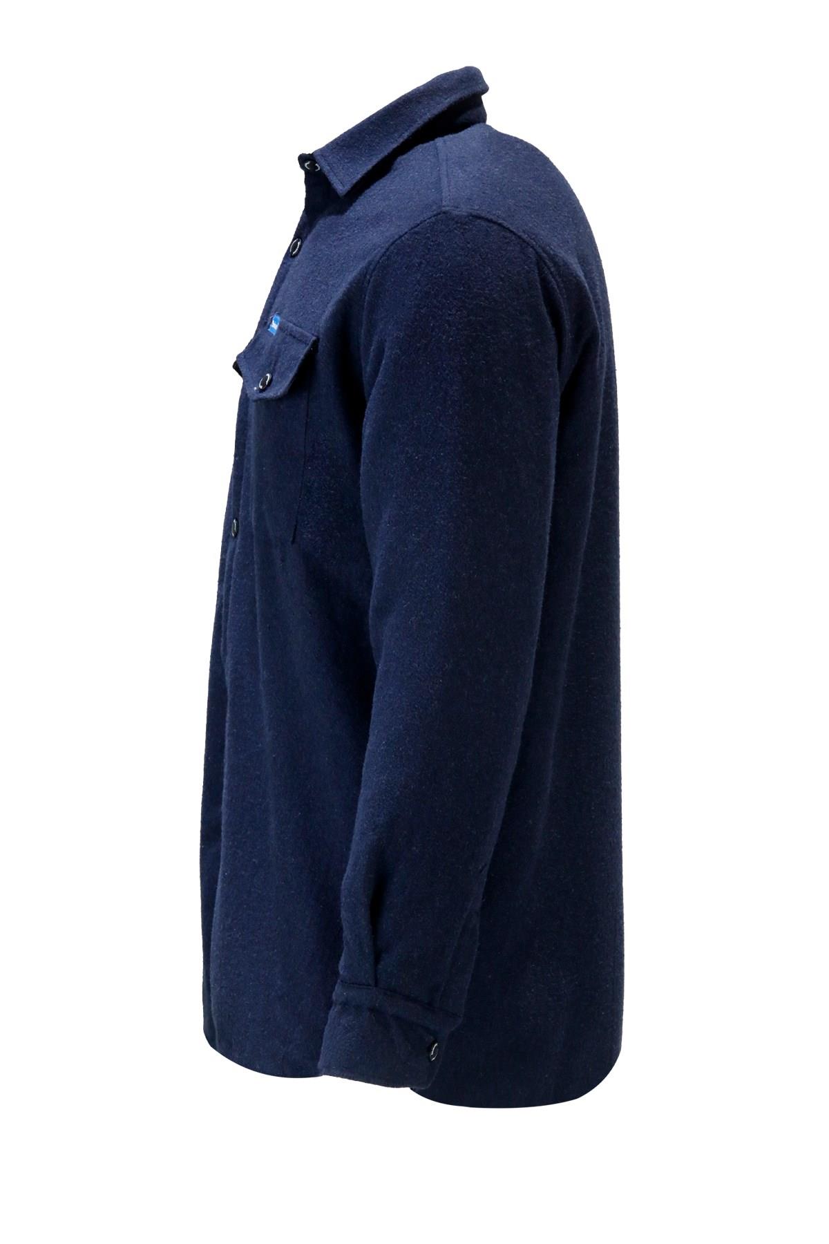 GömlekShinzoneErkek Regular Fit Peluşlu Çift Cep Kapaklı Çıtçıtlı Oduncu Lacivert Gömlek