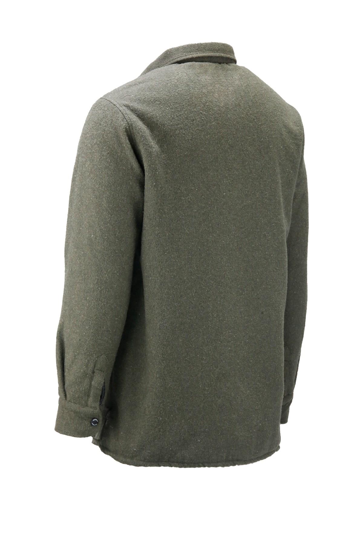 GömlekShinzoneErkek Regular Fit Peluşlu Çift Cep Kapaklı Çıtçıtlı Oduncu Yeşil Gömlek
