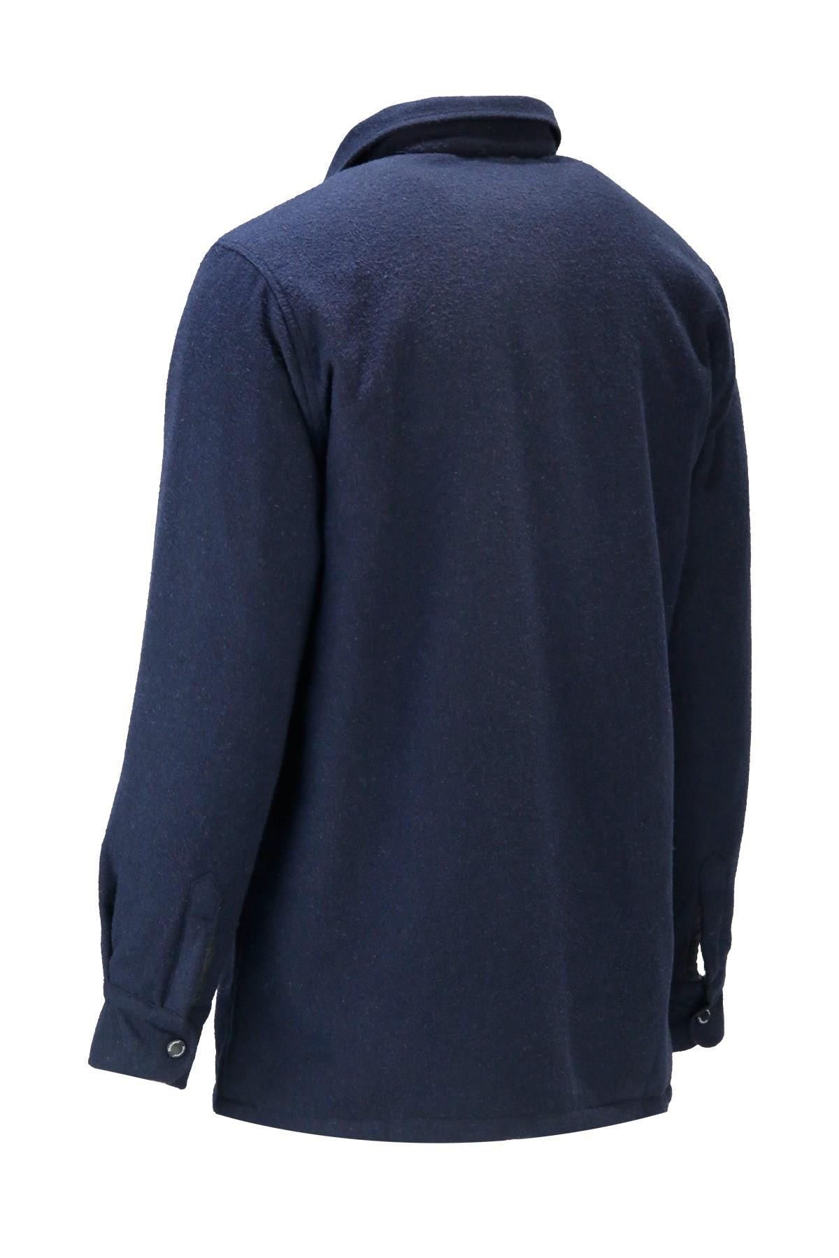GömlekShinzoneErkek Regular Fit Peluşlu Çift Cep Kapaklı Çıtçıtlı Oduncu Lacivert Gömlek