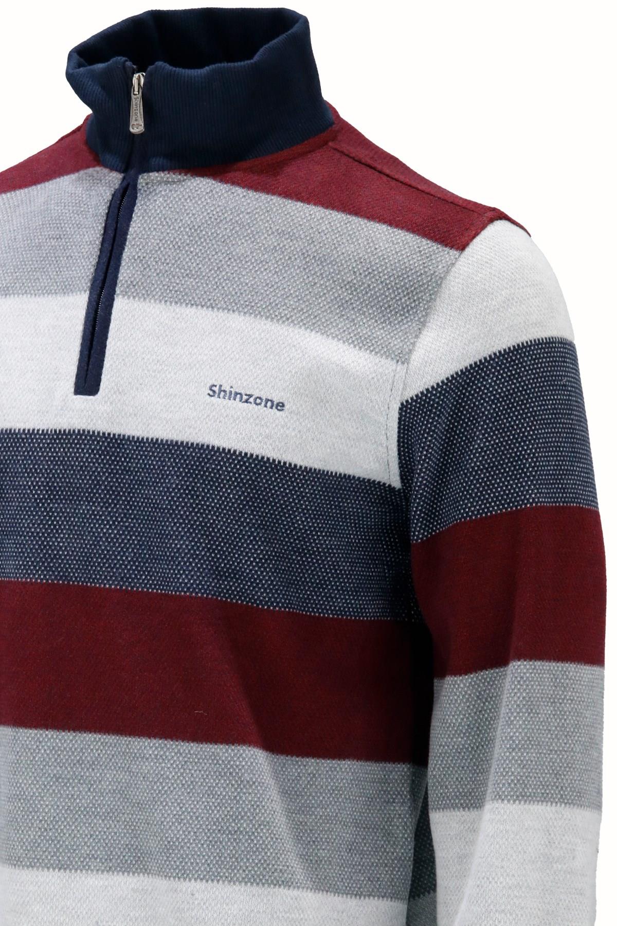 SweatshirtShinzoneErkek Regular Fit Uzun Kollu Dik Yaka Fermuarlı Bordo Sweatshirt
