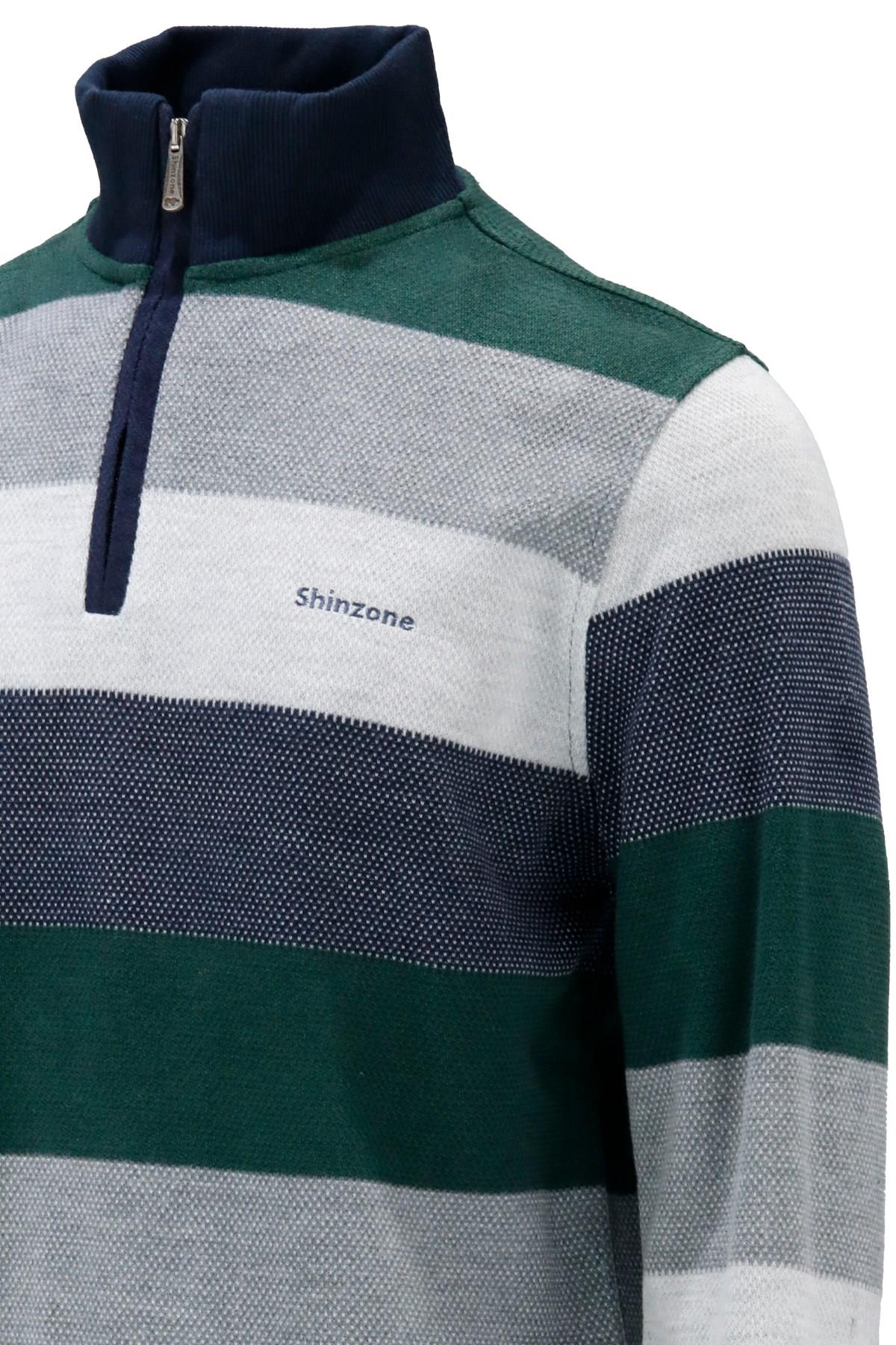 SweatshirtShinzoneErkek Regular Fit Uzun Kollu Dik Yaka Fermuarlı Nefti Yeşil Sweatshirt