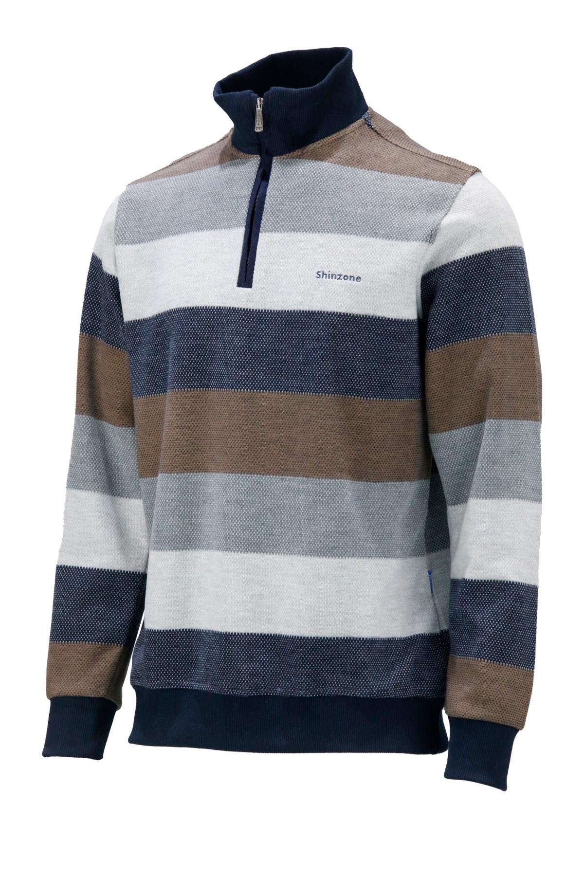 SweatshirtShinzoneErkek Regular Fit Uzun Kollu Dik Yaka Fermuarlı Vizon Sweatshirt