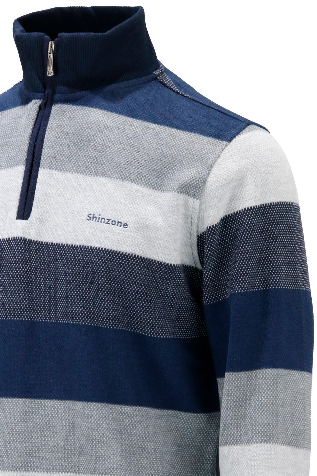 SweatshirtShinzoneErkek Regular Fit Uzun Kollu Dik Yaka Fermuarlı İndigo Sweatshirt