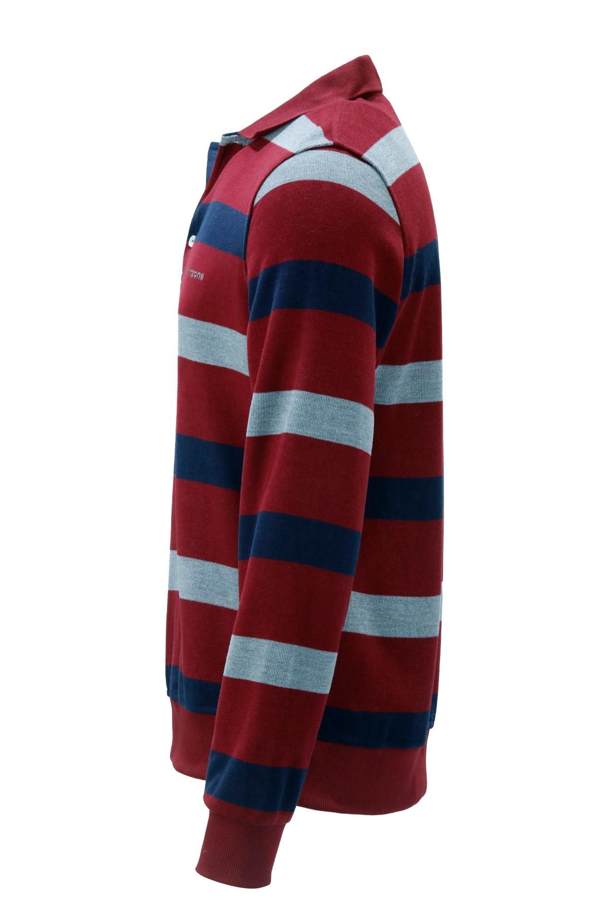 SweatshirtShinzoneErkek Regular Fit Uzun Kollu Polo Yaka Düğmeli Bordo Sweatshirt
