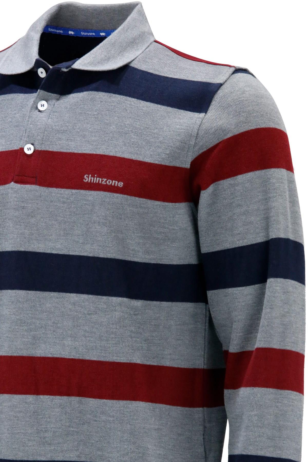 SweatshirtShinzoneErkek Regular Fit Uzun Kollu Polo Yaka Düğmeli Gri Sweatshirt