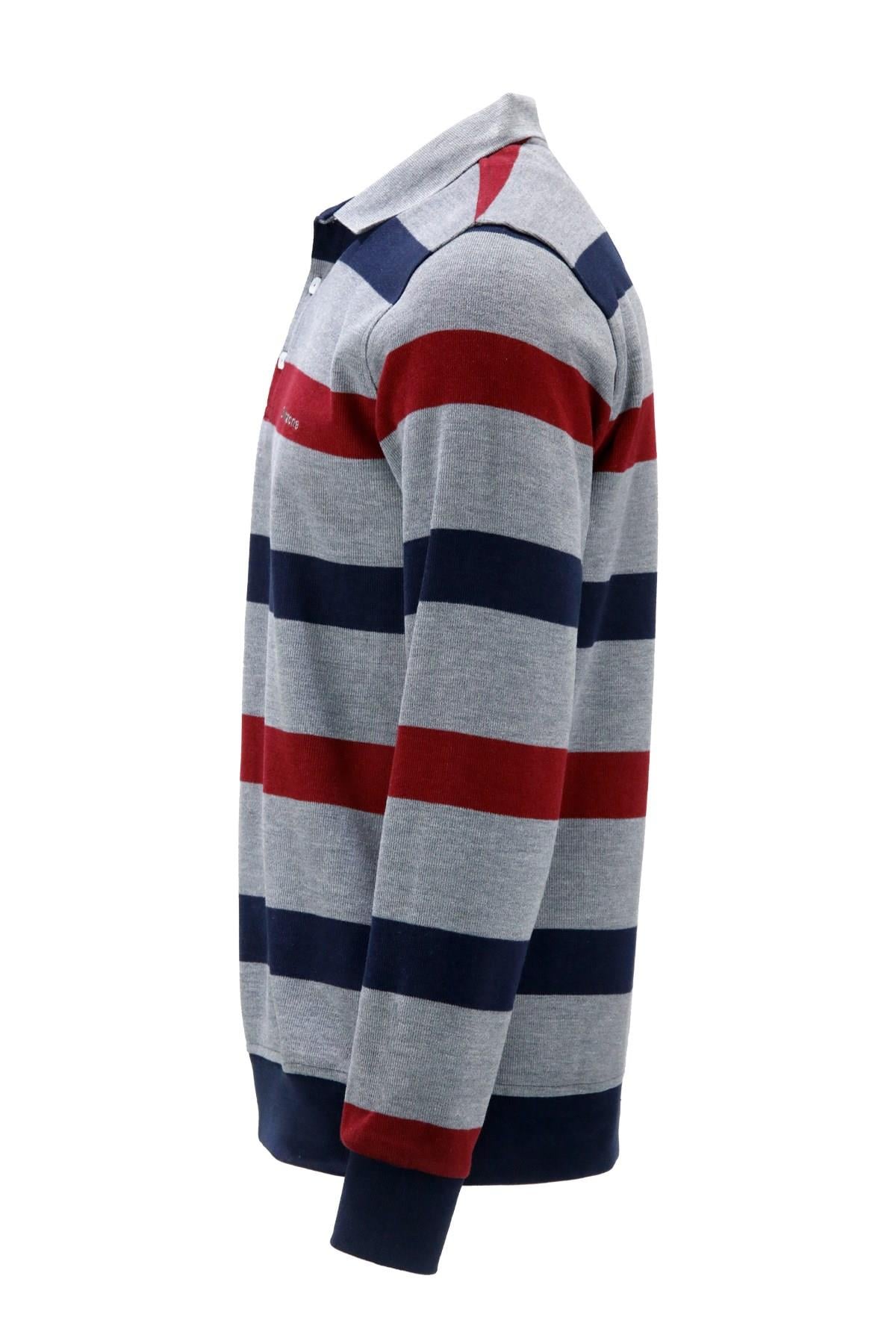SweatshirtShinzoneErkek Regular Fit Uzun Kollu Polo Yaka Düğmeli Gri Sweatshirt