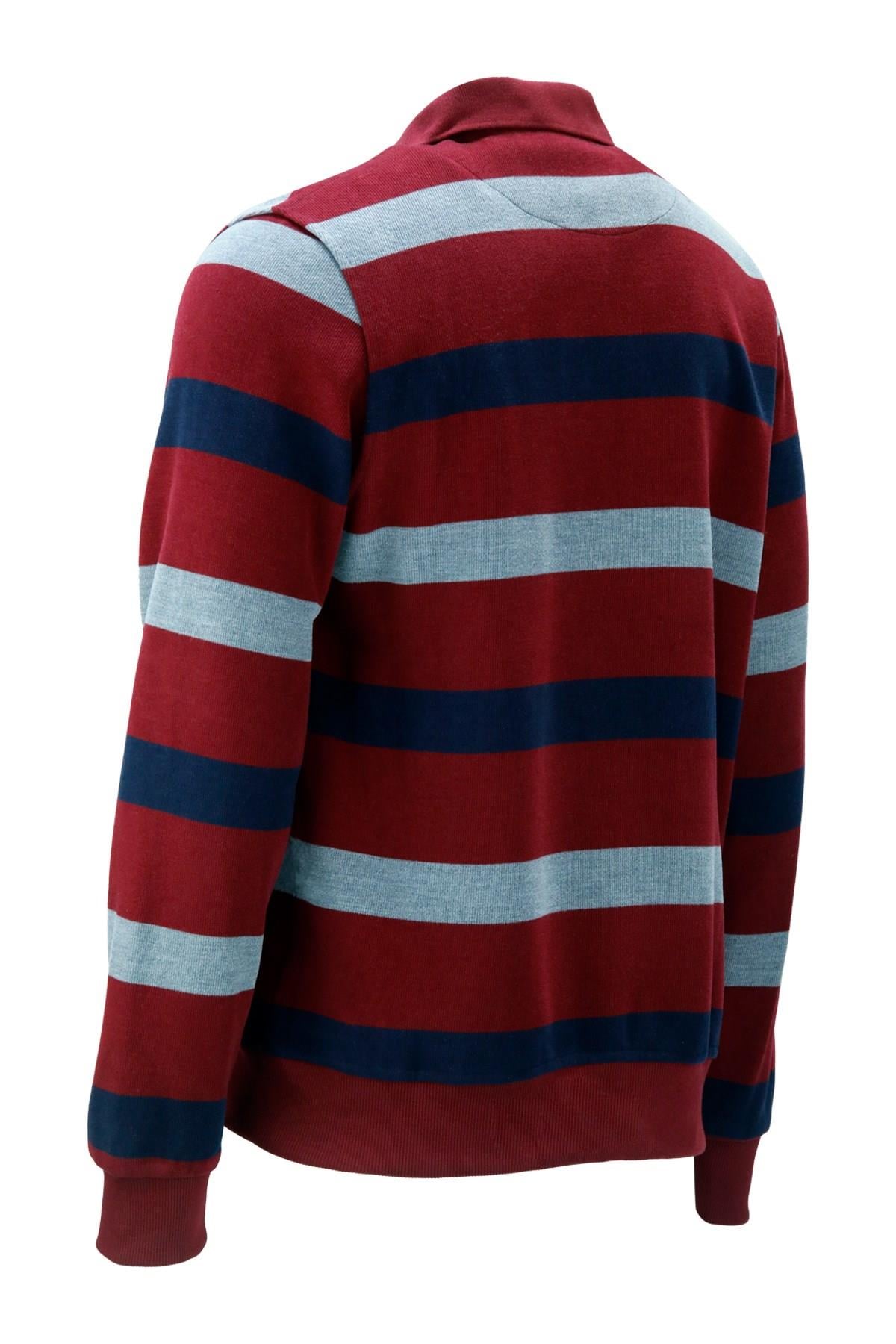 SweatshirtShinzoneErkek Regular Fit Uzun Kollu Polo Yaka Düğmeli Bordo Sweatshirt