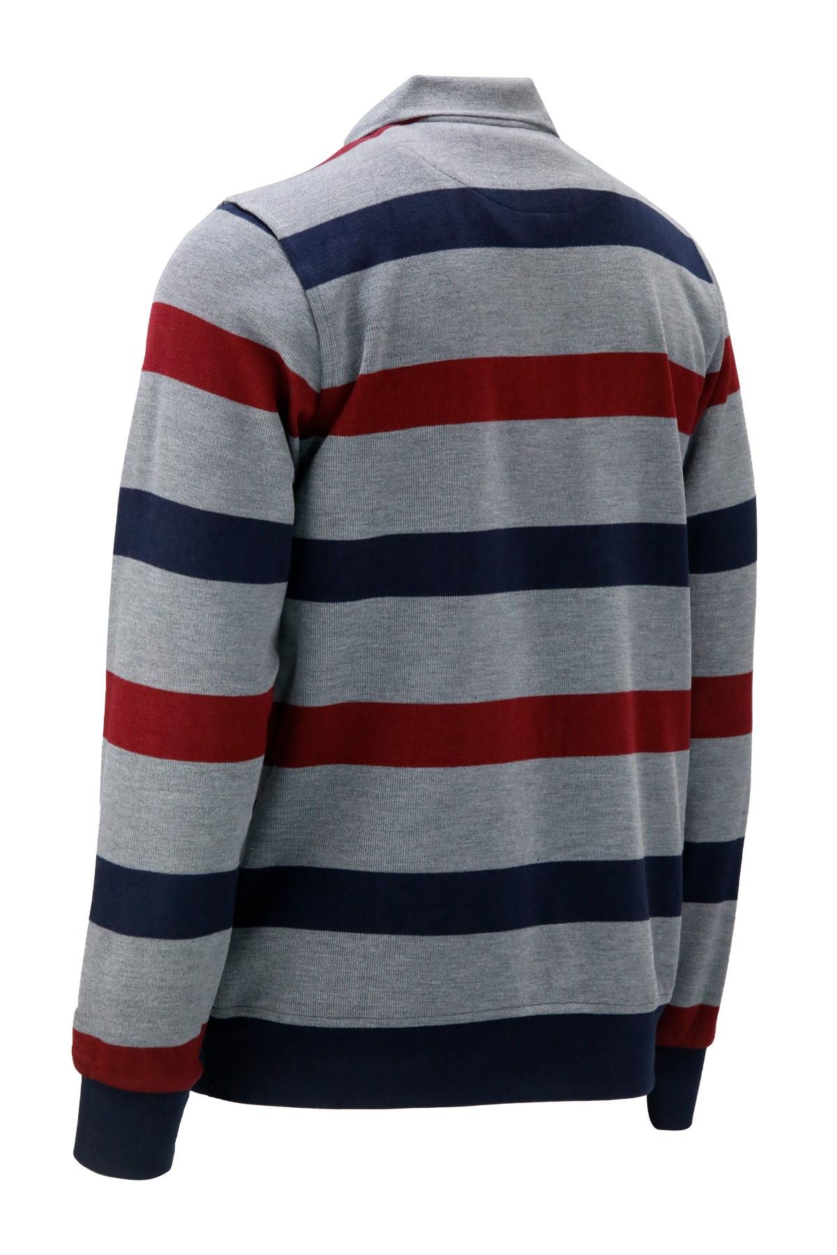 SweatshirtShinzoneErkek Regular Fit Uzun Kollu Polo Yaka Düğmeli Gri Sweatshirt