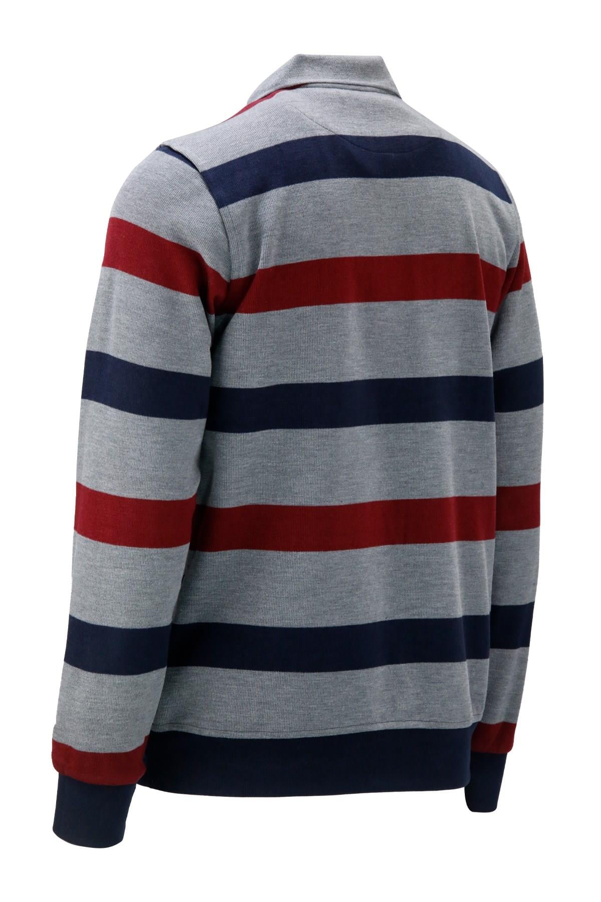 SweatshirtShinzoneErkek Regular Fit Uzun Kollu Polo Yaka Düğmeli Gri Sweatshirt