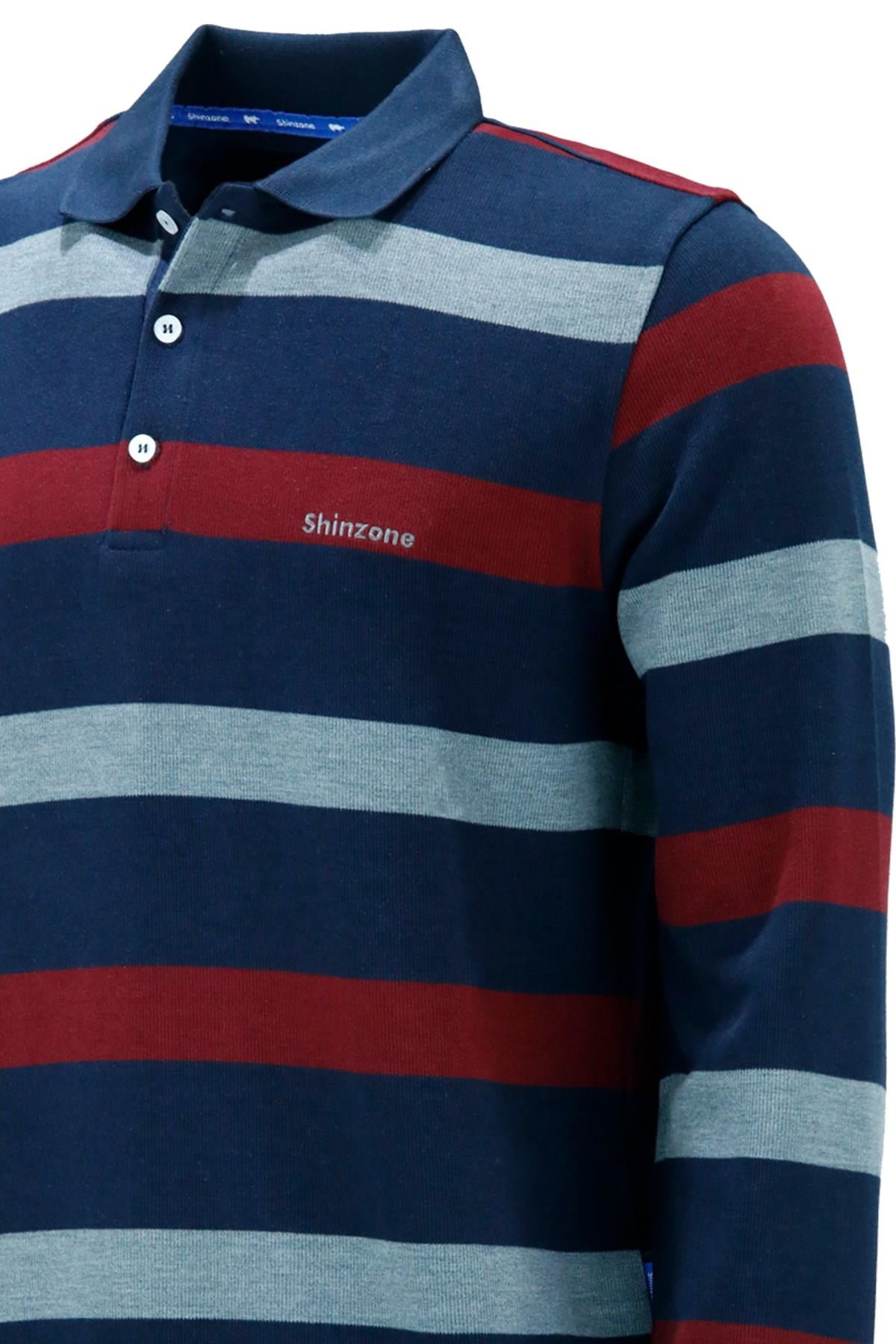 SweatshirtShinzoneErkek Regular Fit Uzun Kollu Polo Yaka Düğmeli Lacivert Sweatshirt