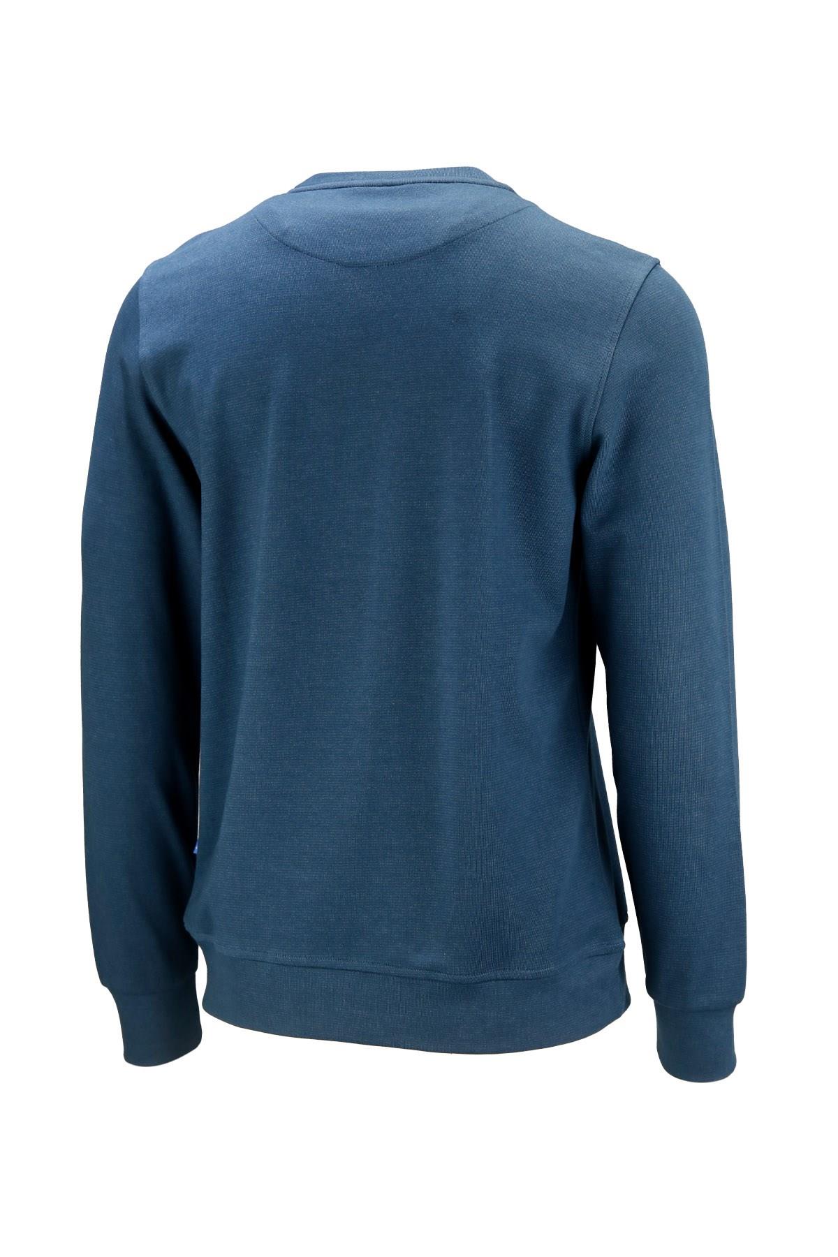 SweatshirtShinzoneErkek Standart Fit Bisiklet Yaka Baskılı Pamuklu Mavi Sweatshirt