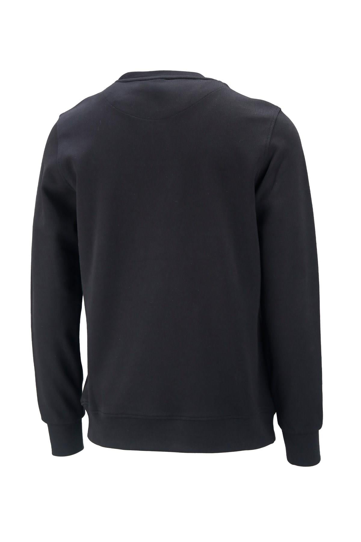 SweatshirtShinzoneErkek Standart Fit Bisiklet Yaka Baskılı Pamuklu Siyah Sweatshirt