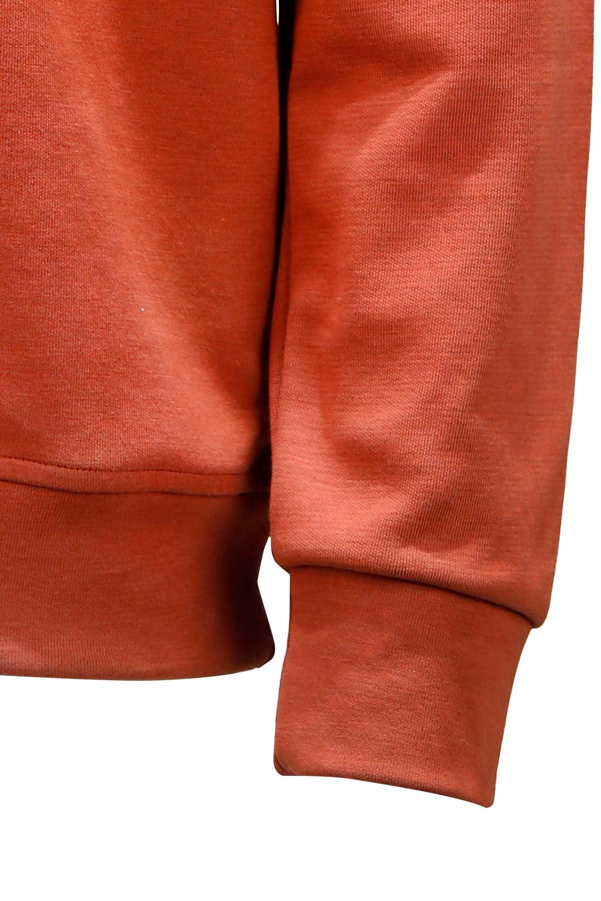 SweatshirtShinzoneErkek Standart Fit Bisiklet Yaka Baskılı Pamuklu Kiremit Sweatshirt