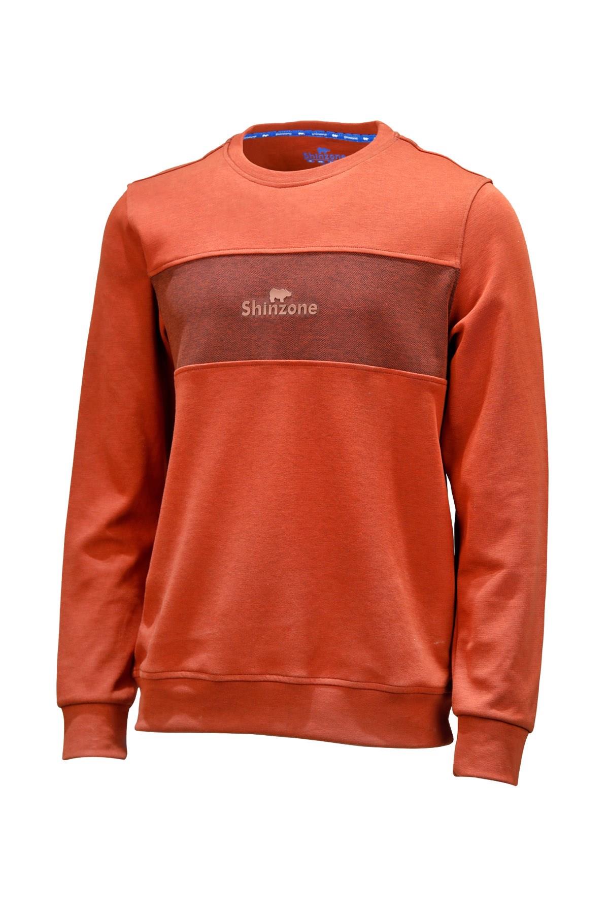 SweatshirtShinzoneErkek Standart Fit Bisiklet Yaka Baskılı Pamuklu Kiremit Sweatshirt