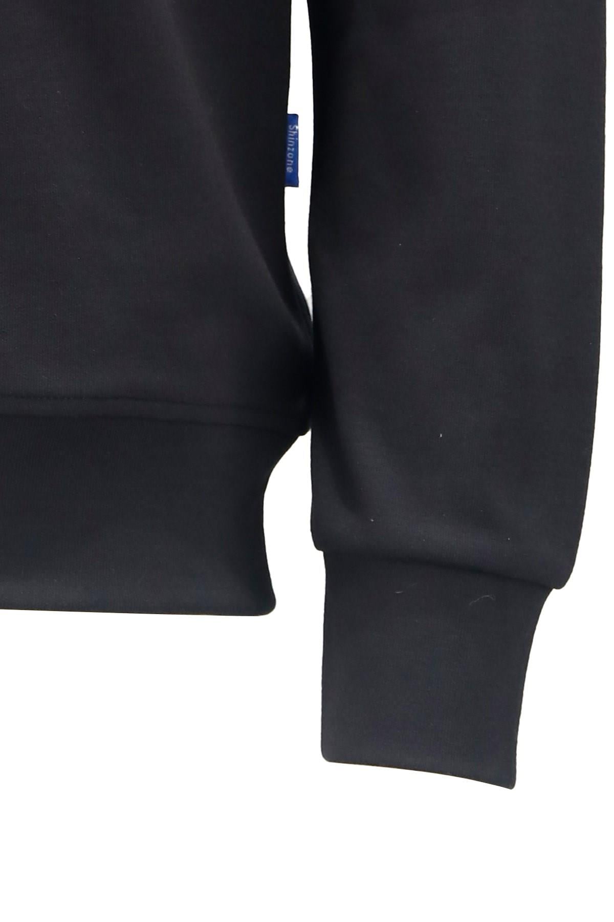 SweatshirtShinzoneErkek Standart Fit Bisiklet Yaka Baskılı Pamuklu Siyah Sweatshirt