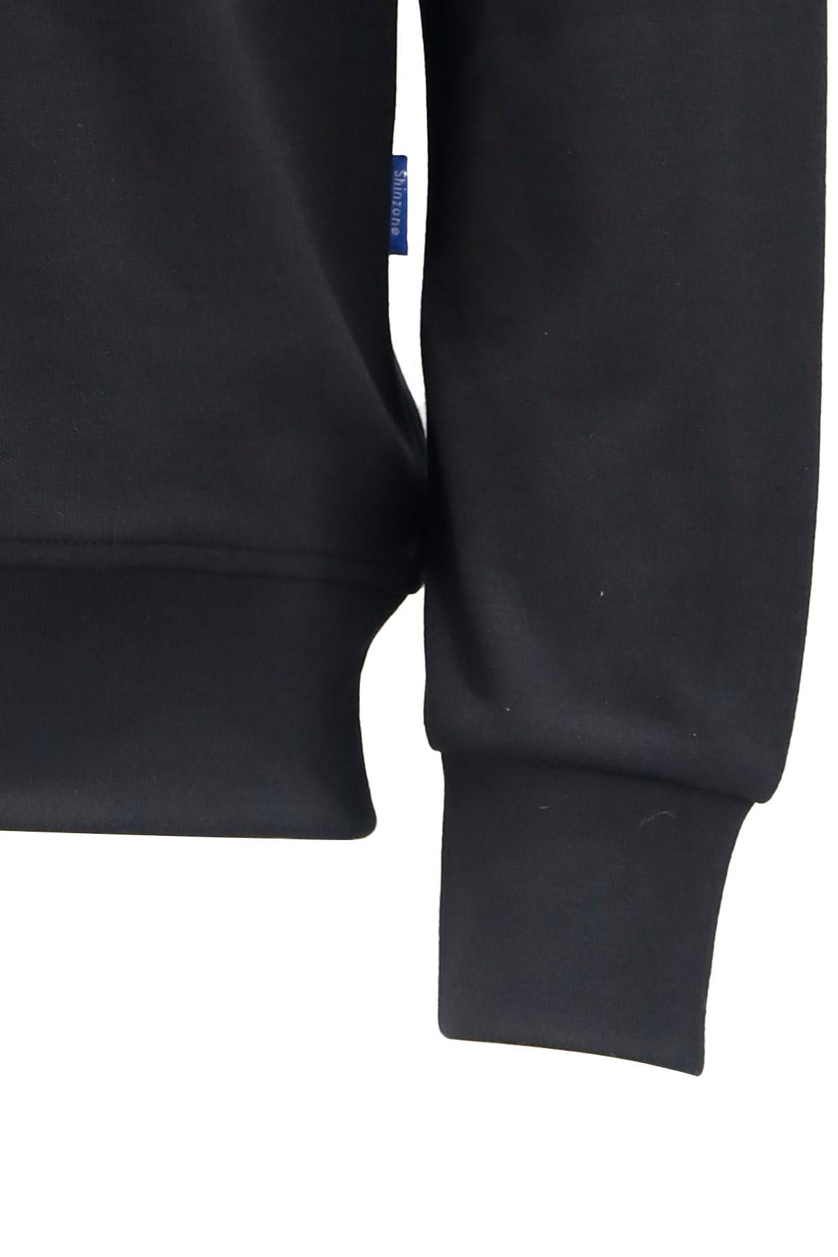 SweatshirtShinzoneErkek Standart Fit Bisiklet Yaka Baskılı Pamuklu Siyah Sweatshirt