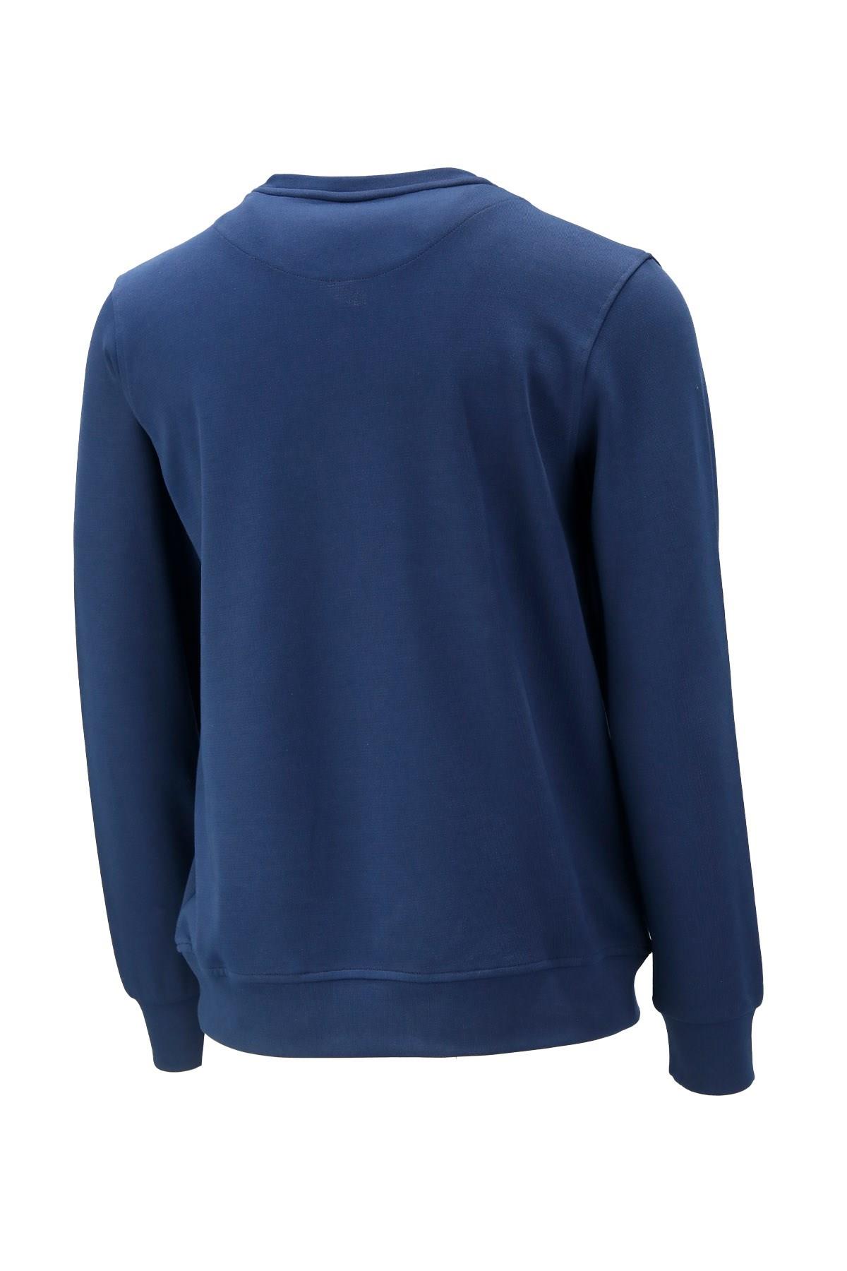 SweatshirtShinzoneErkek Standart Fit Bisiklet Yaka Baskılı Pamuklu Koyu Sweatshirt