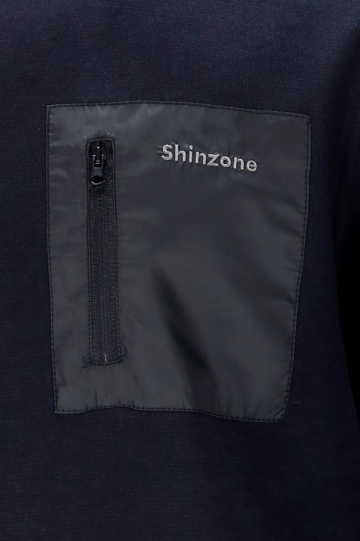 SweatshirtShinzoneErkek Standart Fit Bisiklet Yaka Cep Fermuarlı Siyah Sweatshirt