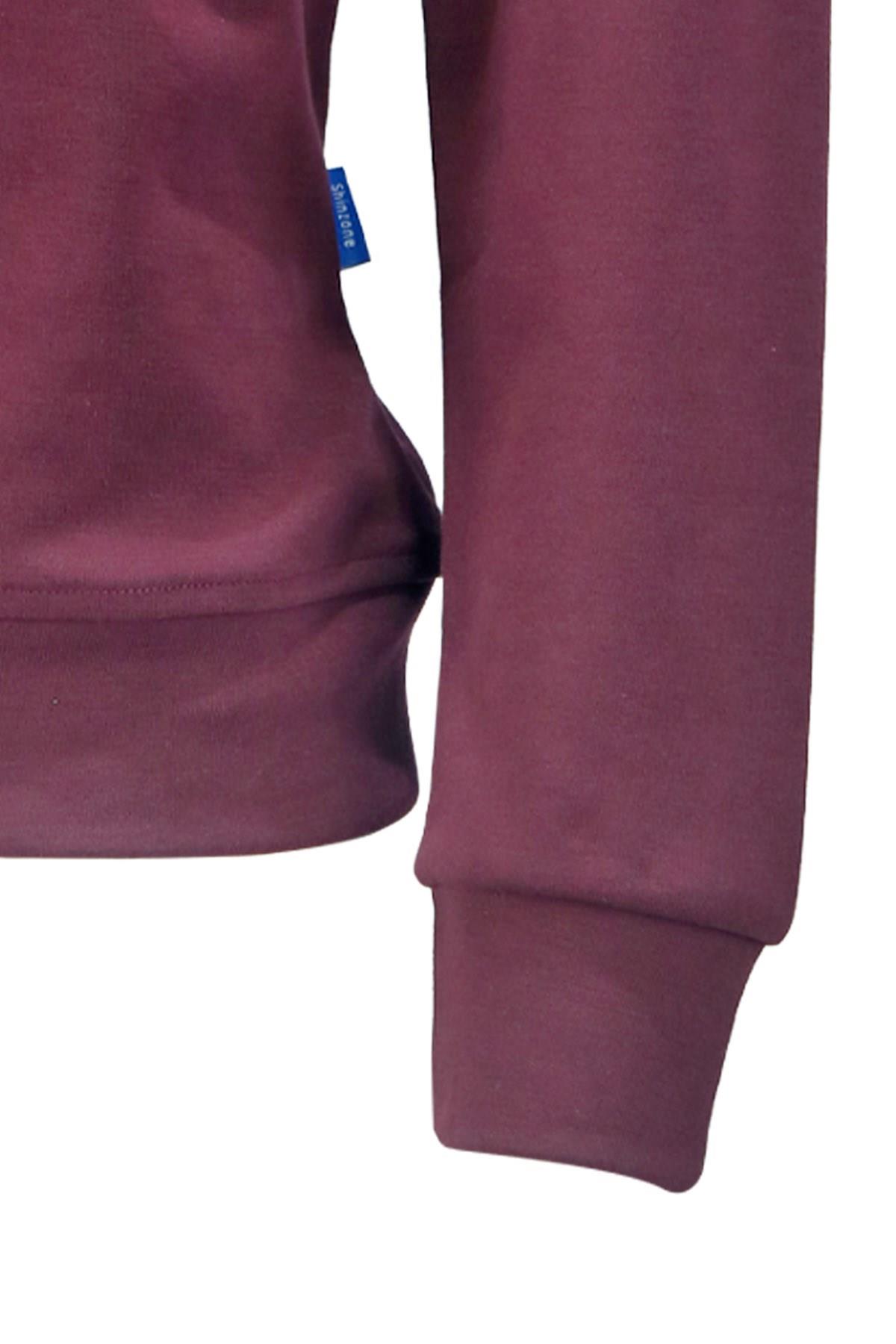 SweatshirtShinzoneErkek Standart Fit Bisiklet Yaka Cep Fermuarlı Mürdüm Sweatshirt