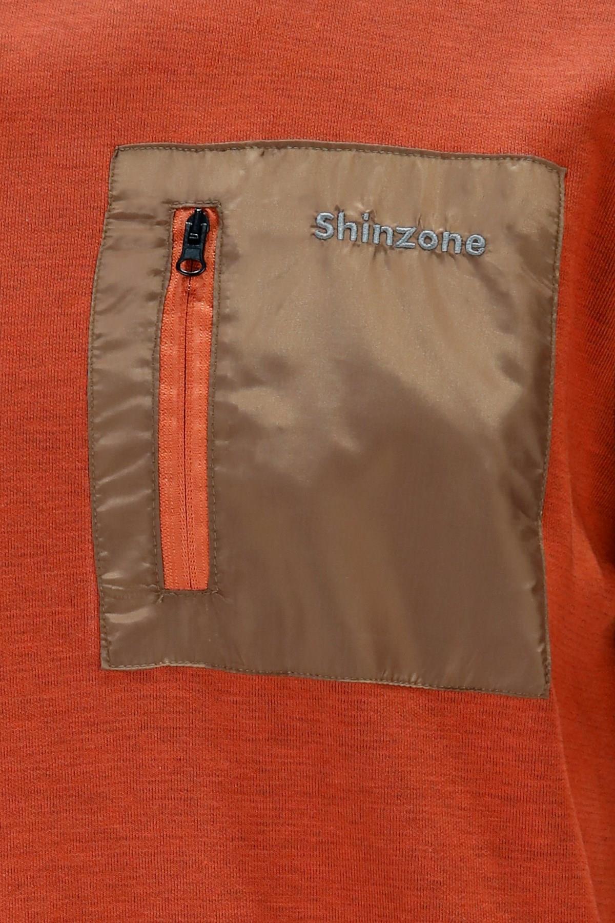 SweatshirtShinzoneErkek Standart Fit Bisiklet Yaka Cep Fermuarlı Kiremit Sweatshirt