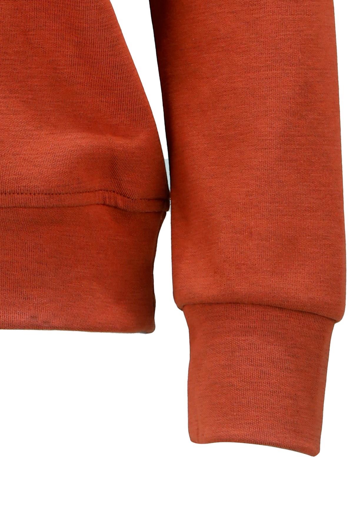 SweatshirtShinzoneErkek Standart Fit Bisiklet Yaka Cep Fermuarlı Kiremit Sweatshirt