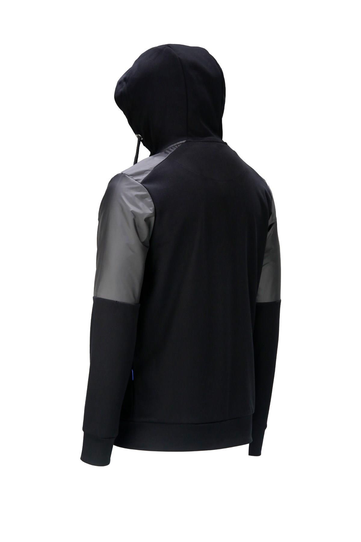 SweatshirtShinzoneErkek Standart Fit Fermuarlı Kapüşonlu Siyah Sweatshirt