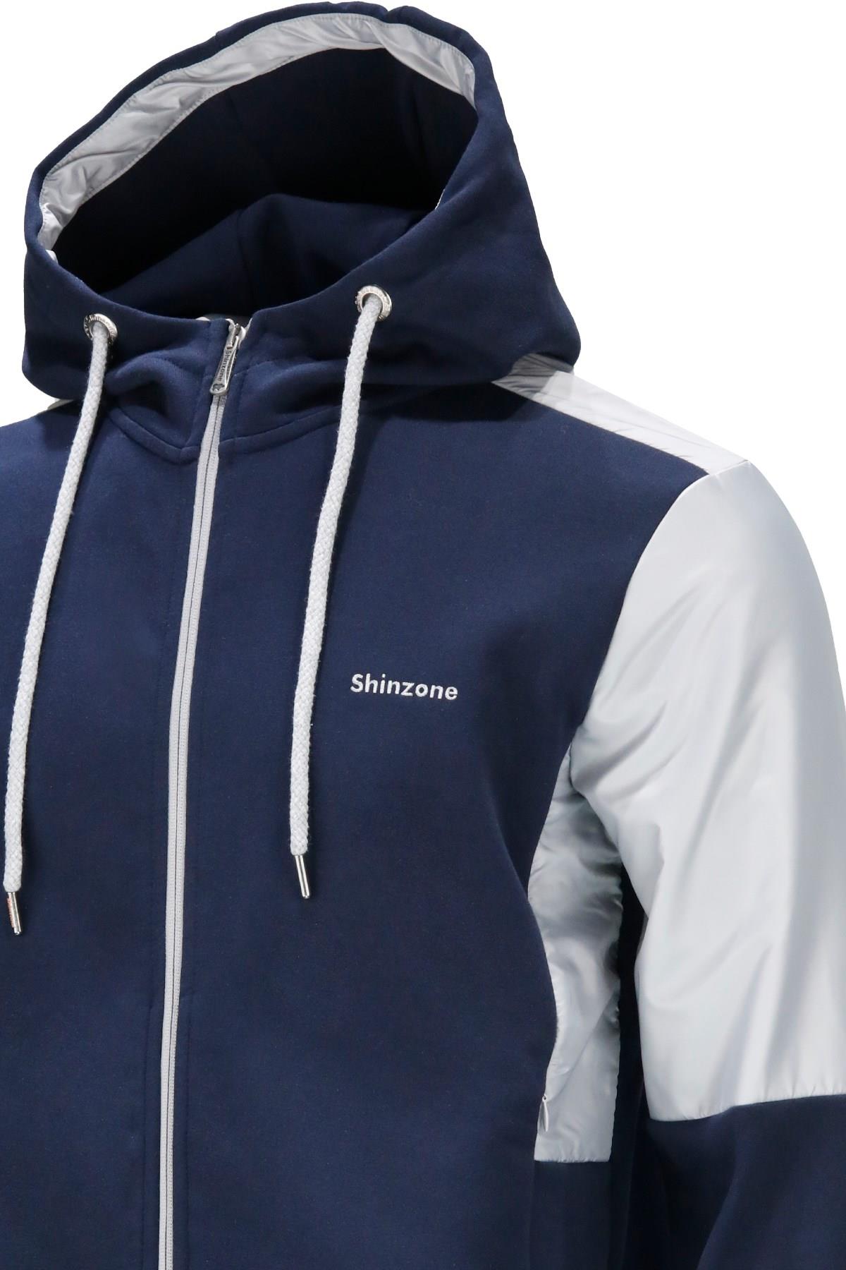 SweatshirtShinzoneErkek Standart Fit Fermuarlı Kapüşonlu Lacivert Sweatshirt