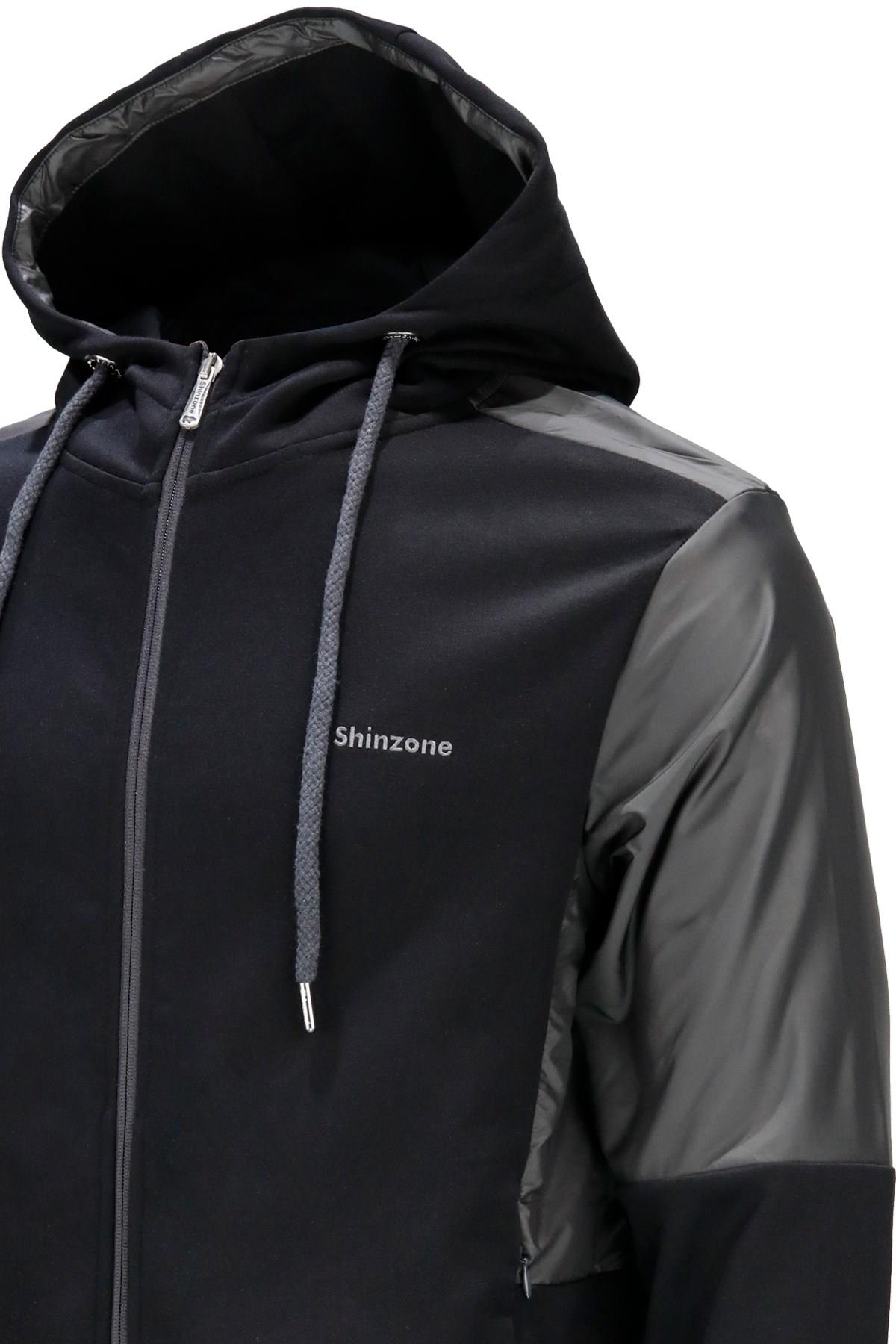 SweatshirtShinzoneErkek Standart Fit Fermuarlı Kapüşonlu Siyah Sweatshirt