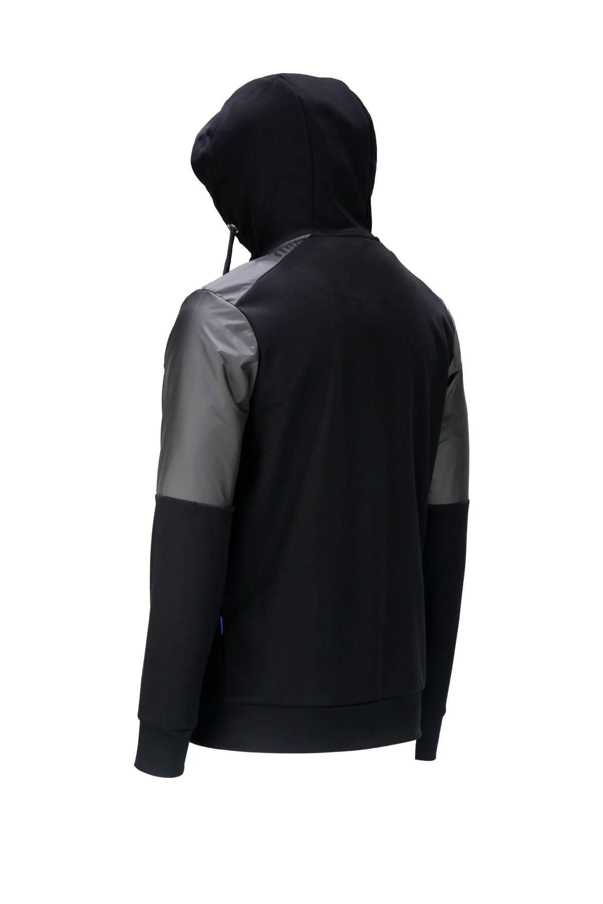 SweatshirtShinzoneErkek Standart Fit Fermuarlı Kapüşonlu Siyah Sweatshirt