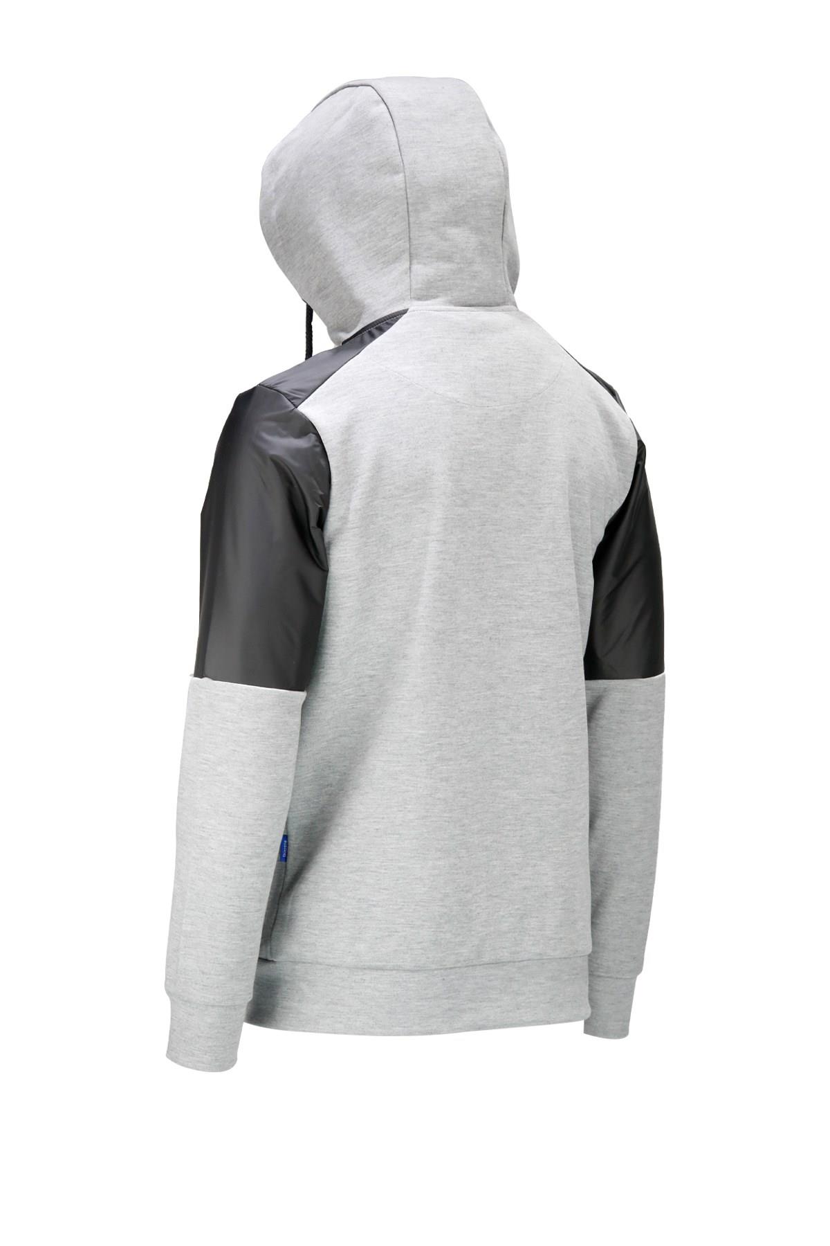 SweatshirtShinzoneErkek Standart Fit Fermuarlı Kapüşonlu Gri Sweatshirt