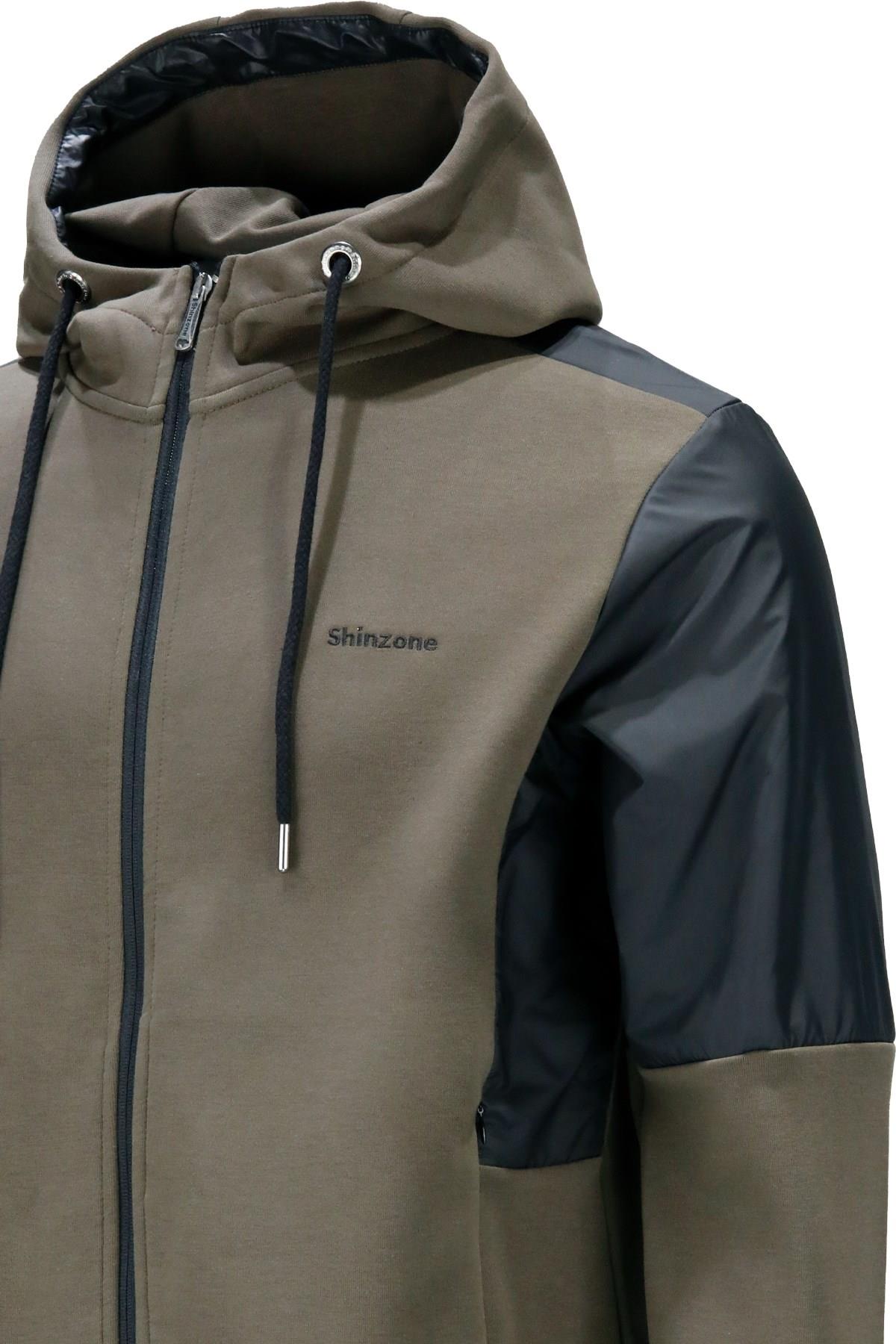 SweatshirtShinzoneErkek Standart Fit Fermuarlı Kapüşonlu Haki Sweatshirt