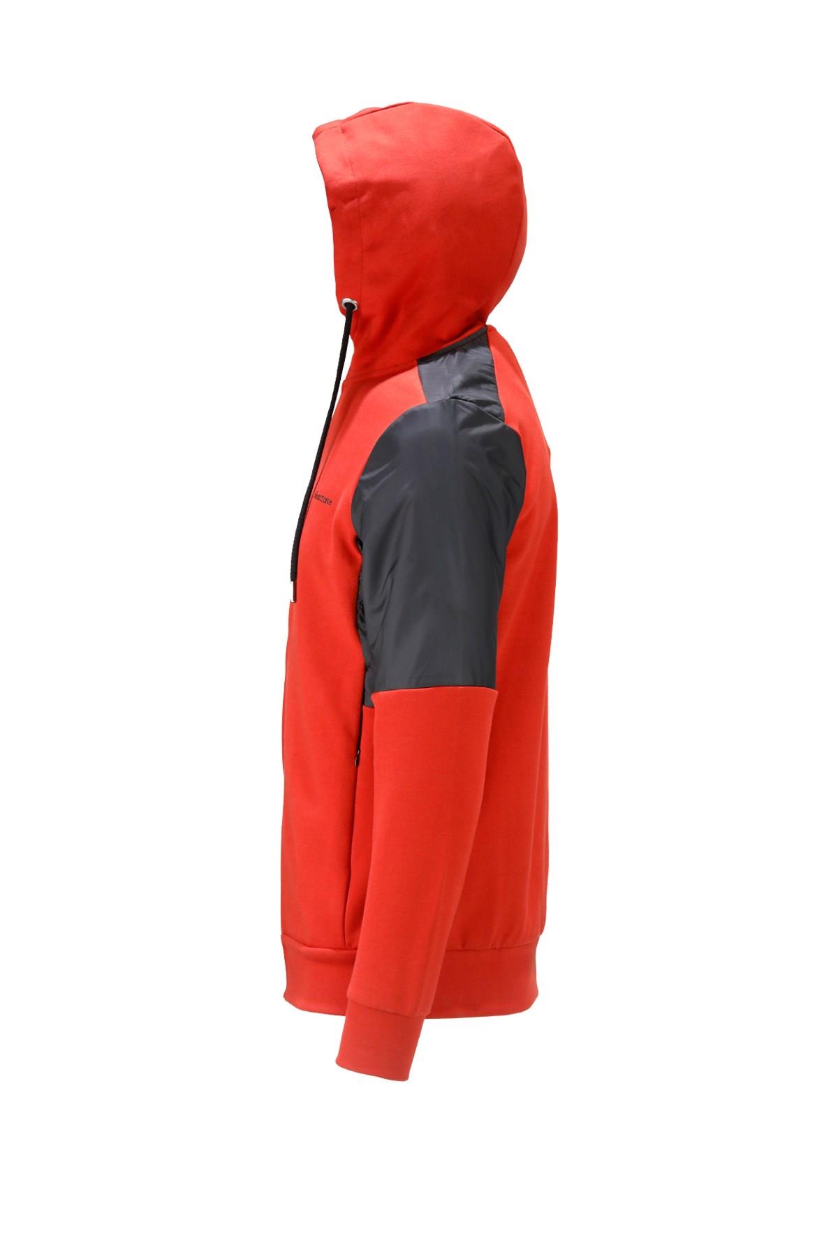 SweatshirtShinzoneErkek Standart Fit Fermuarlı Kapüşonlu Turuncu Sweatshirt