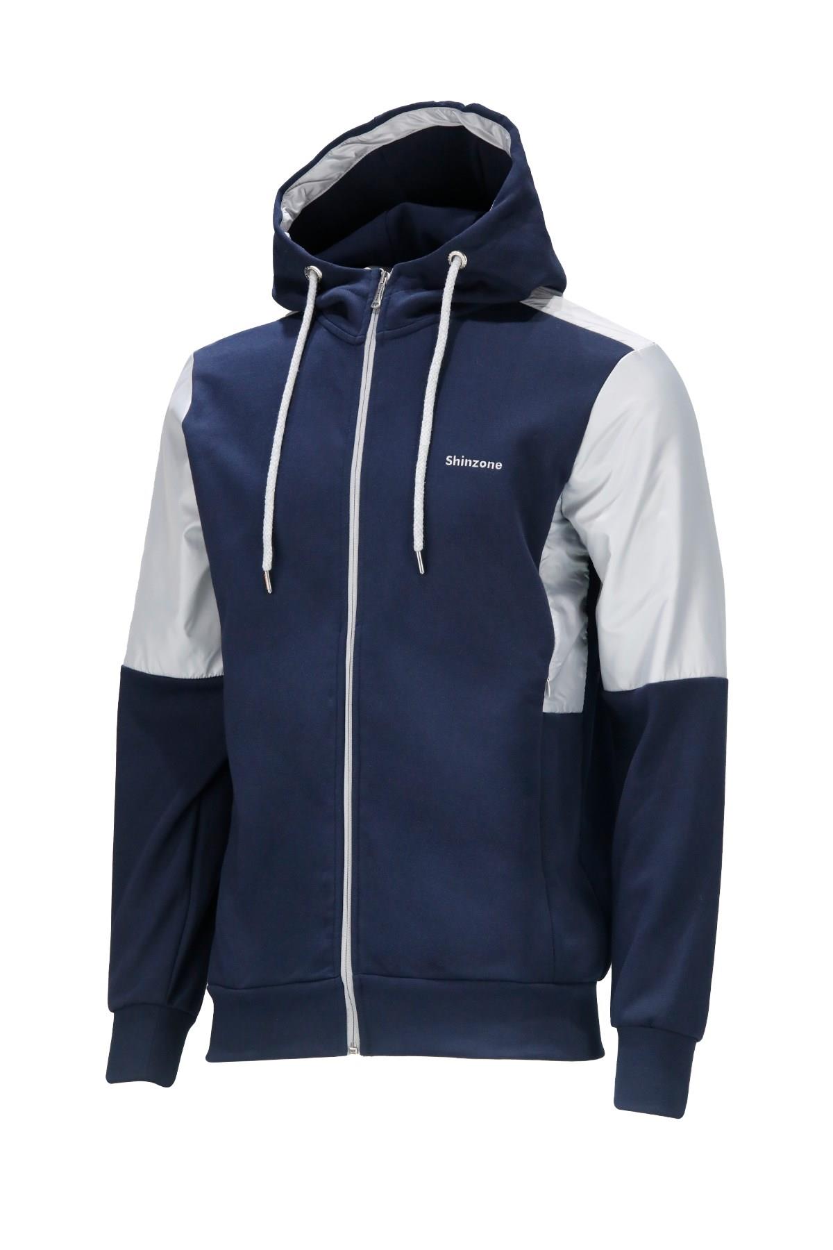 SweatshirtShinzoneErkek Standart Fit Fermuarlı Kapüşonlu Lacivert Sweatshirt