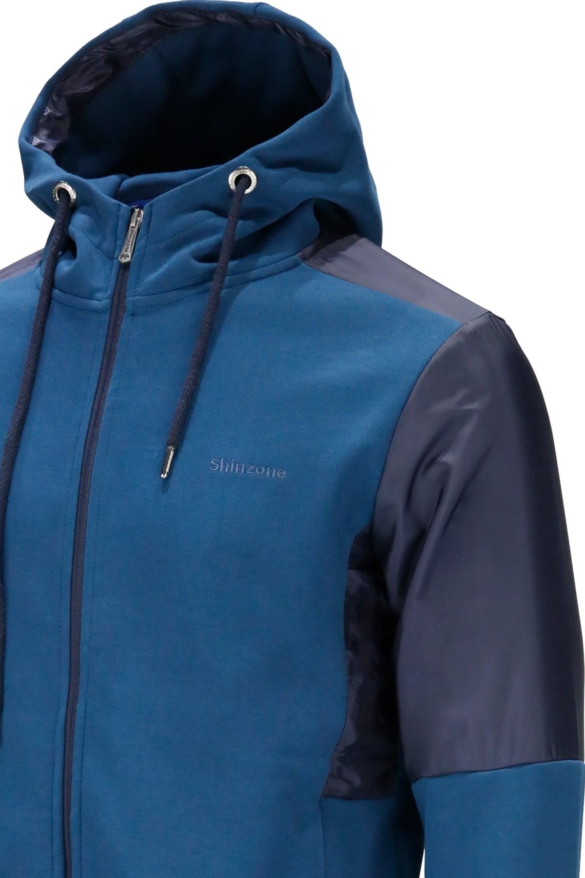 SweatshirtShinzoneErkek Standart Fit Fermuarlı Kapüşonlu Koyu Sweatshirt