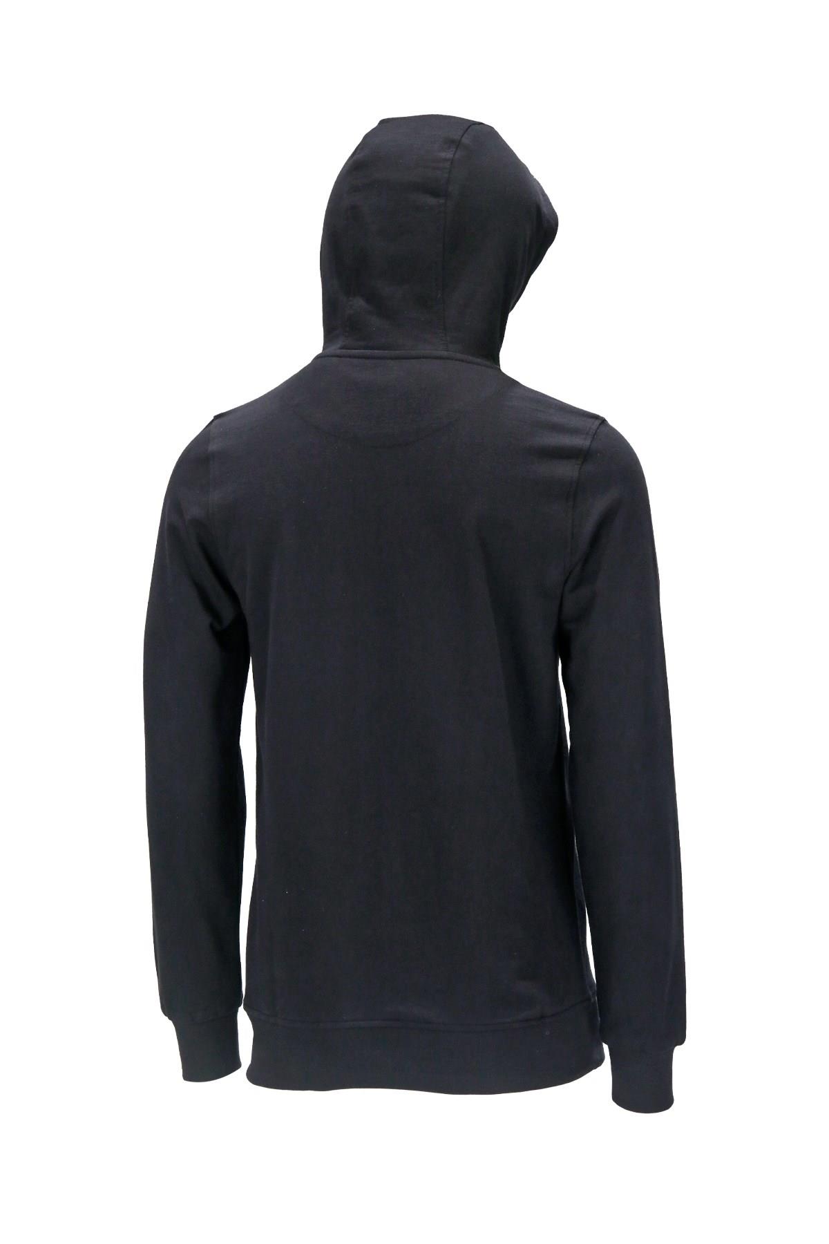 SweatshirtShinzoneErkek Standart Fit Kapüşonlu Baskılı Cepli Siyah Sweatshirt