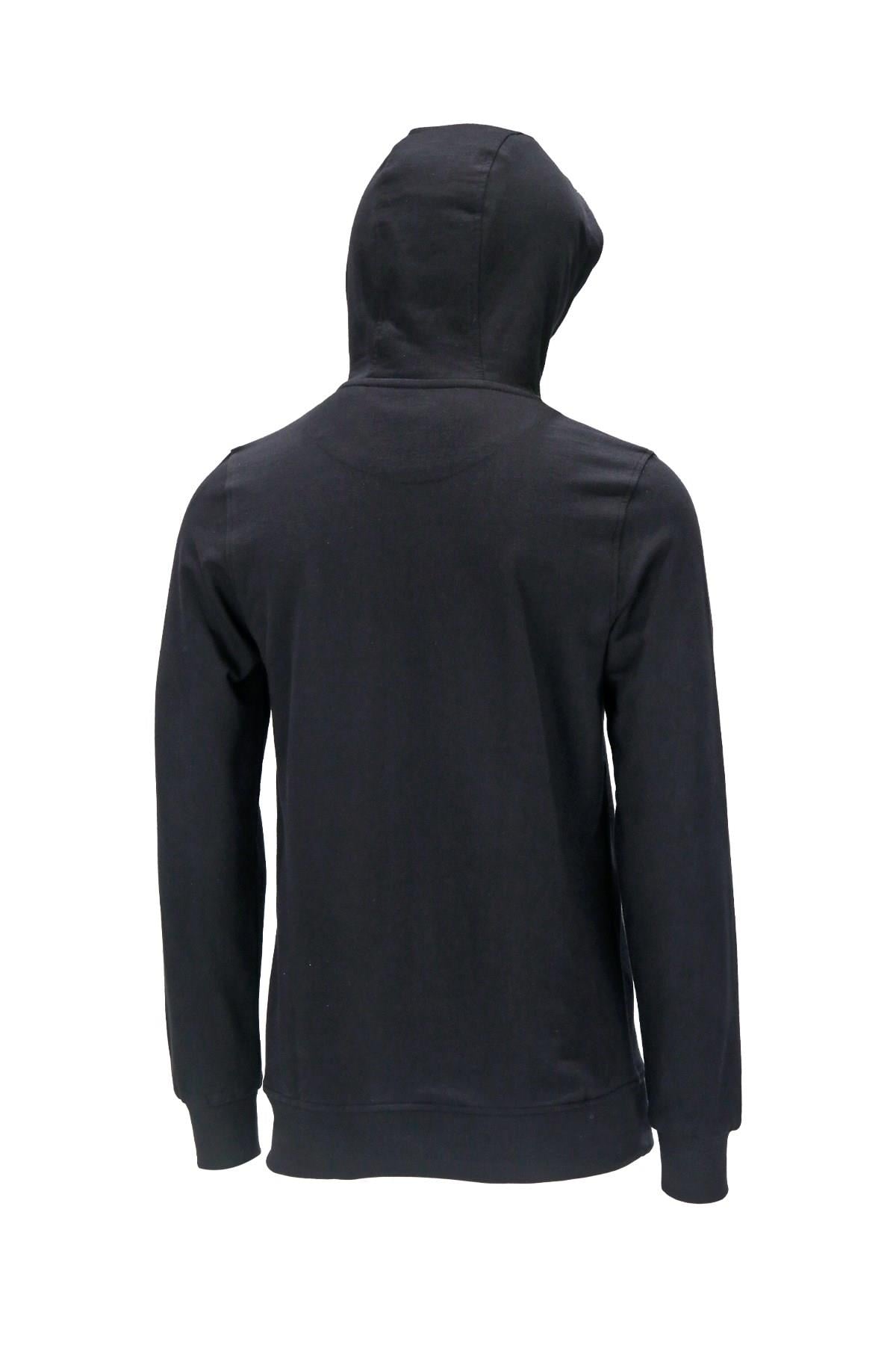 SweatshirtShinzoneErkek Standart Fit Kapüşonlu Baskılı Cepli Siyah Sweatshirt