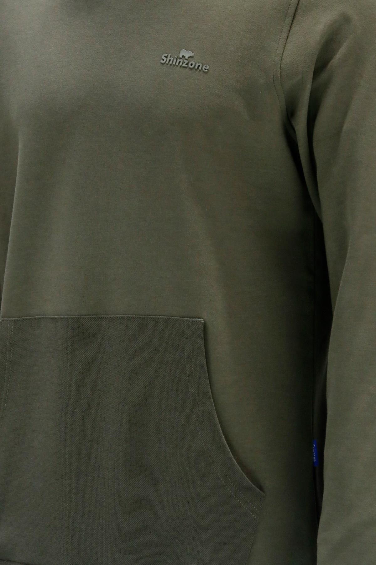SweatshirtShinzoneErkek Standart Fit Kapüşonlu Cepli Haki Sweatshirt