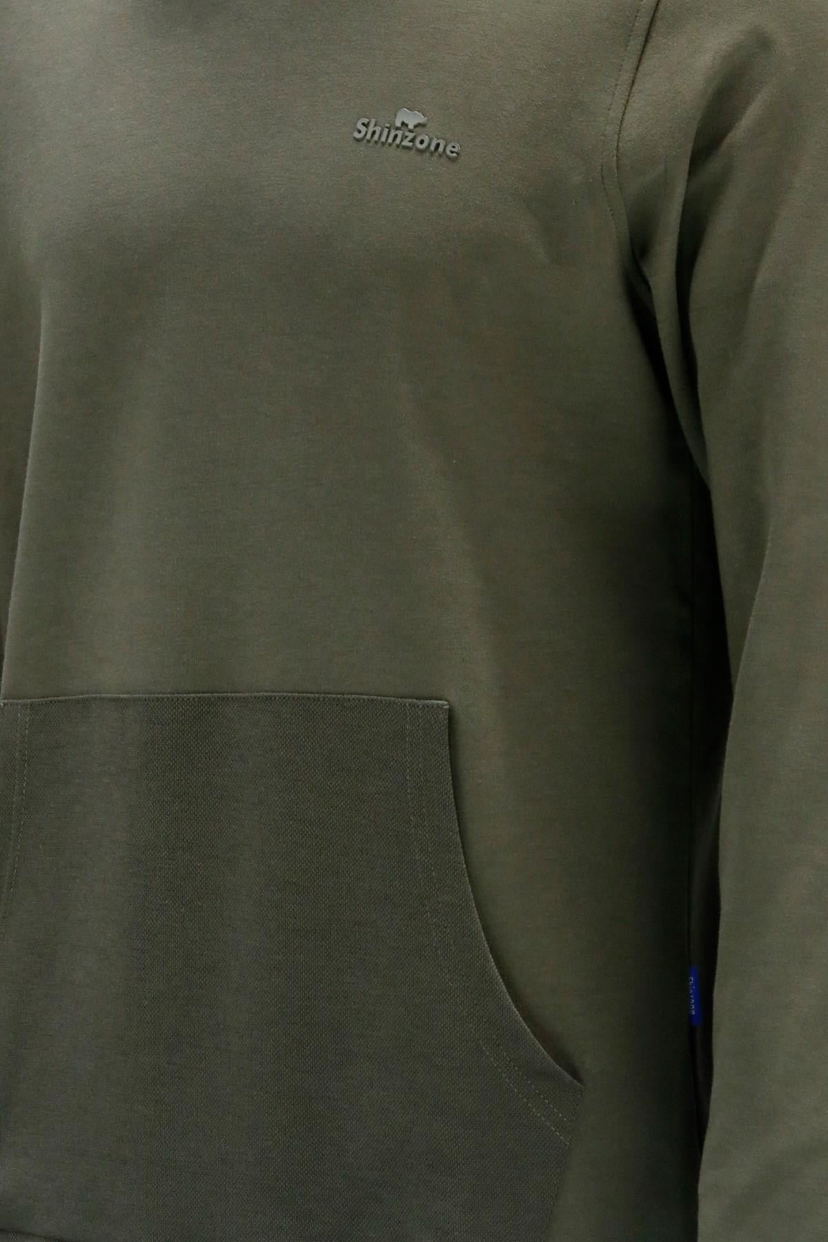 SweatshirtShinzoneErkek Standart Fit Kapüşonlu Cepli Haki Sweatshirt