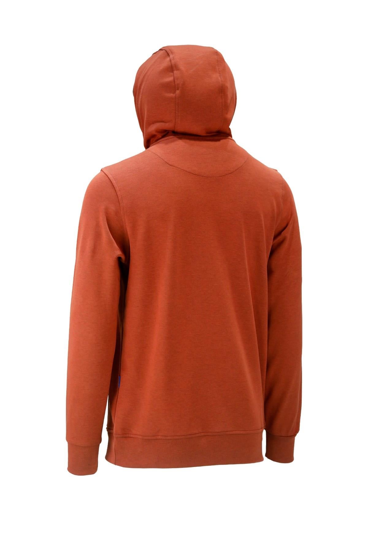 SweatshirtShinzoneErkek Standart Fit Kapüşonlu Cepli Turuncu Sweatshirt