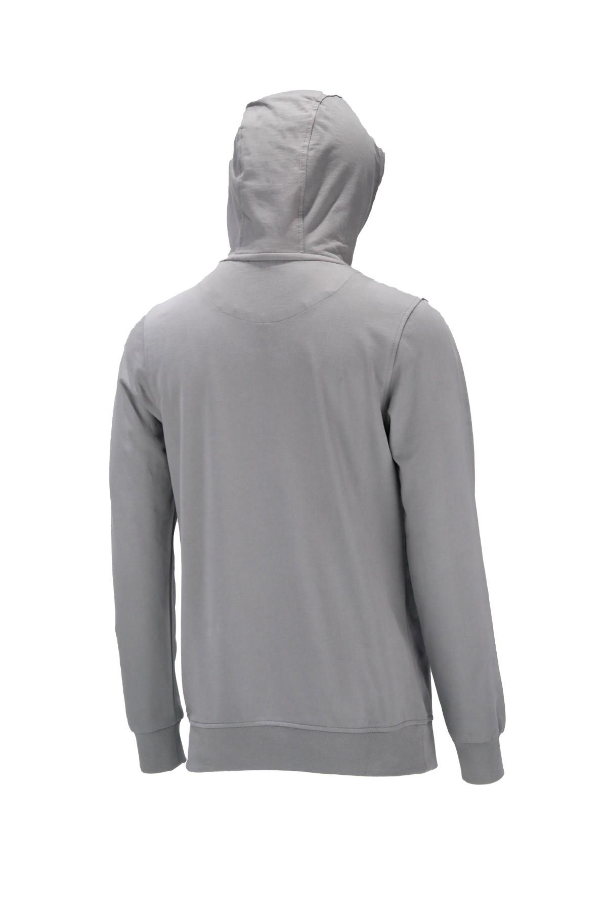 SweatshirtShinzoneErkek Standart Fit Kapüşonlu Kabartma Baskılı Gri Sweatshirt