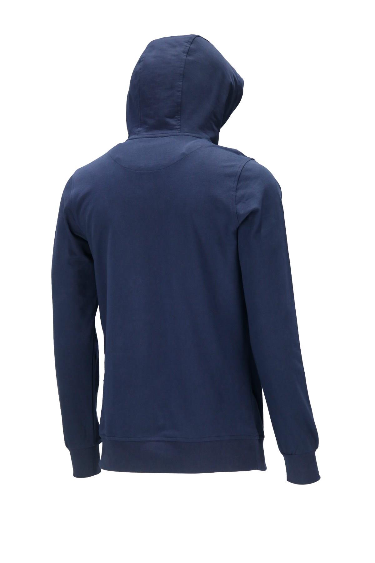 SweatshirtShinzoneErkek Standart Fit Kapüşonlu Kabartma Baskılı Lacivert Sweatshirt