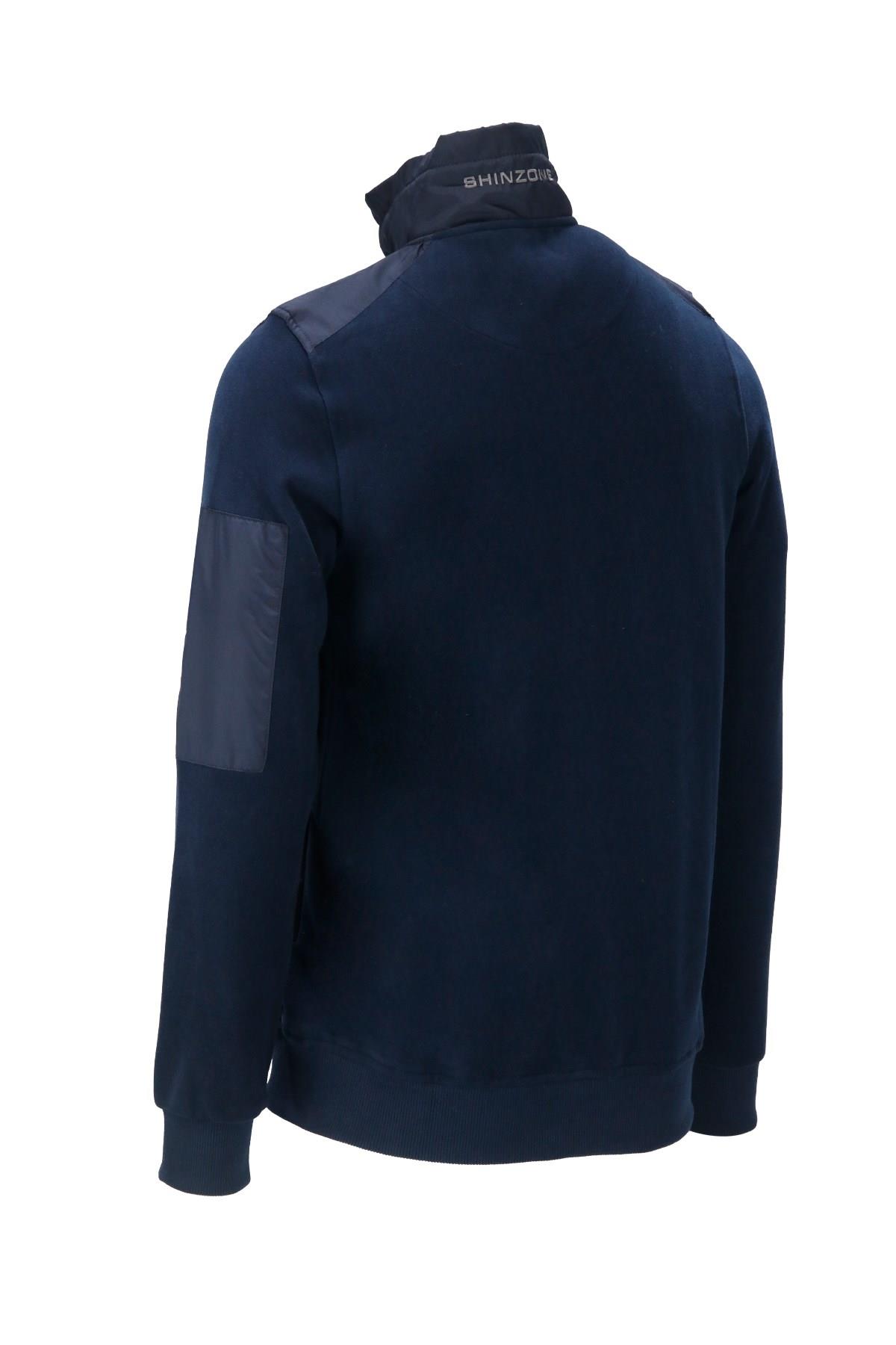 SweatshirtShinzoneErkek Standart Fit Kol Cepli Fermuarlı Lacivert Sweatshirt