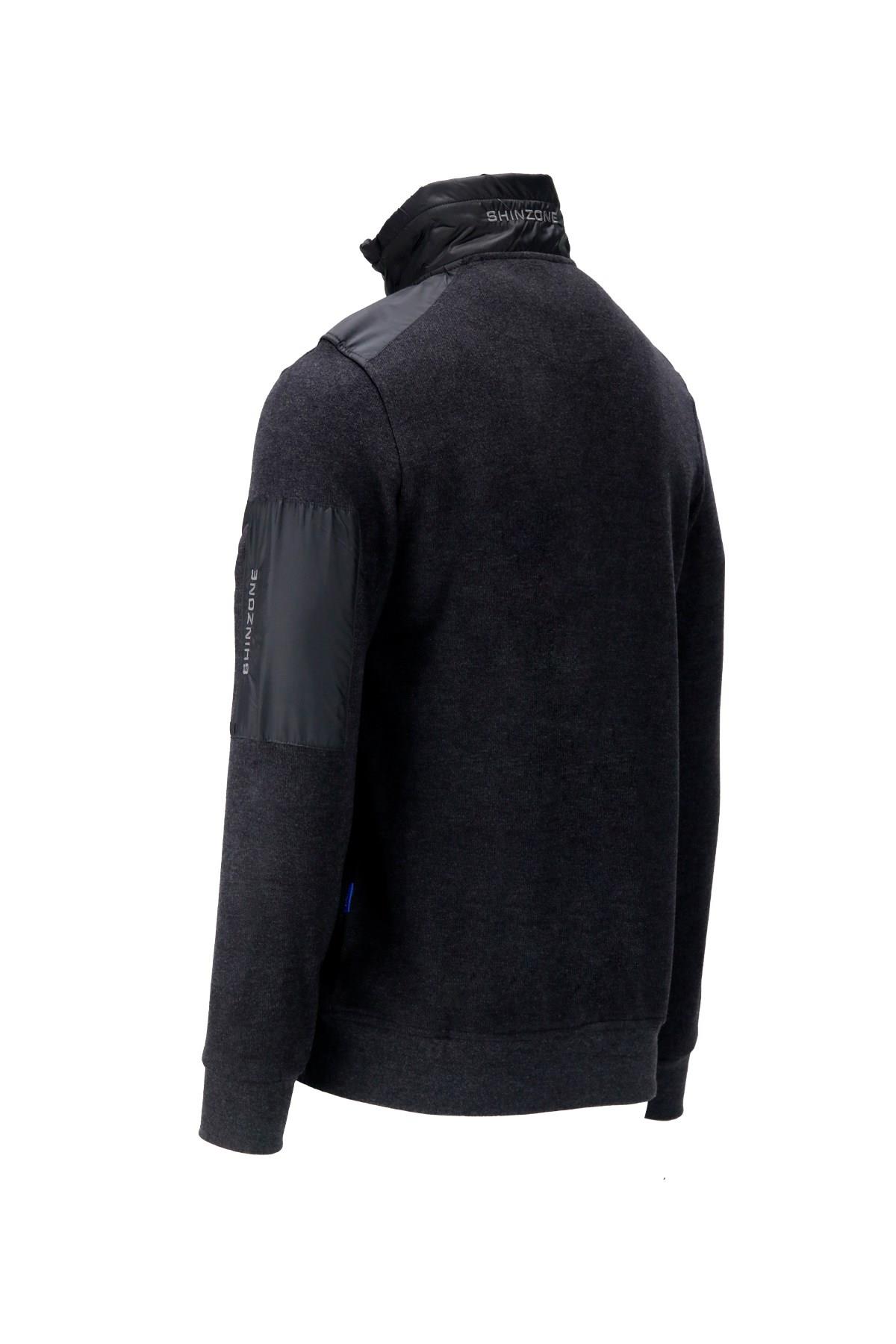 SweatshirtShinzoneErkek Standart Fit Kol Cepli Fermuarlı Füme Sweatshirt