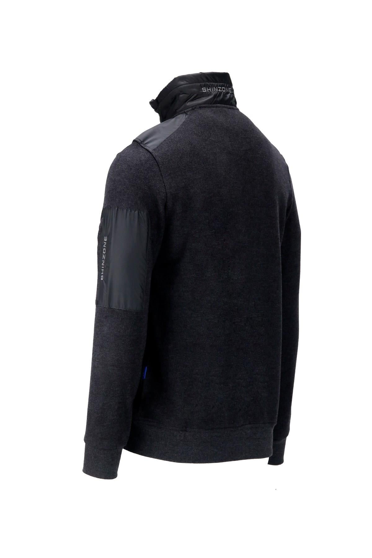 SweatshirtShinzoneErkek Standart Fit Kol Cepli Fermuarlı Füme Sweatshirt