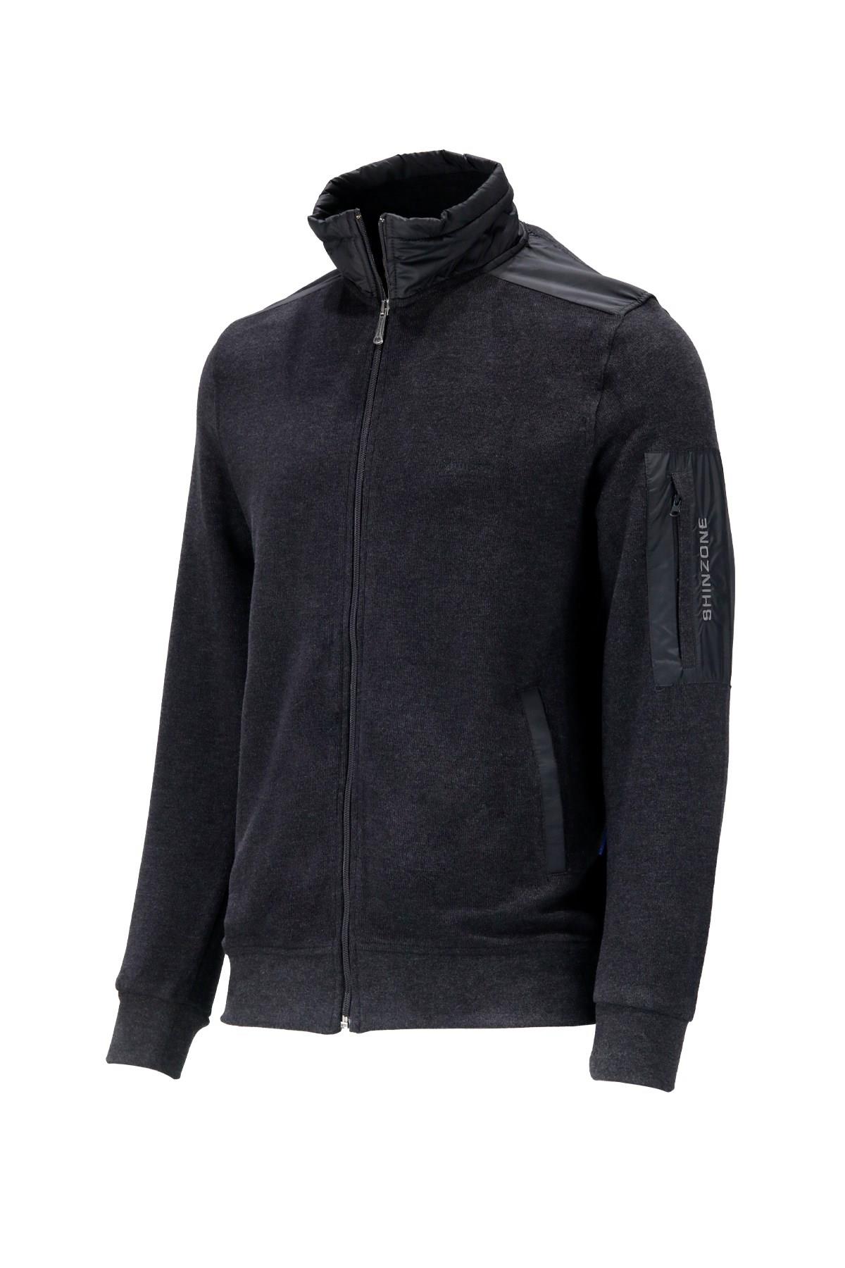 SweatshirtShinzoneErkek Standart Fit Kol Cepli Fermuarlı Füme Sweatshirt