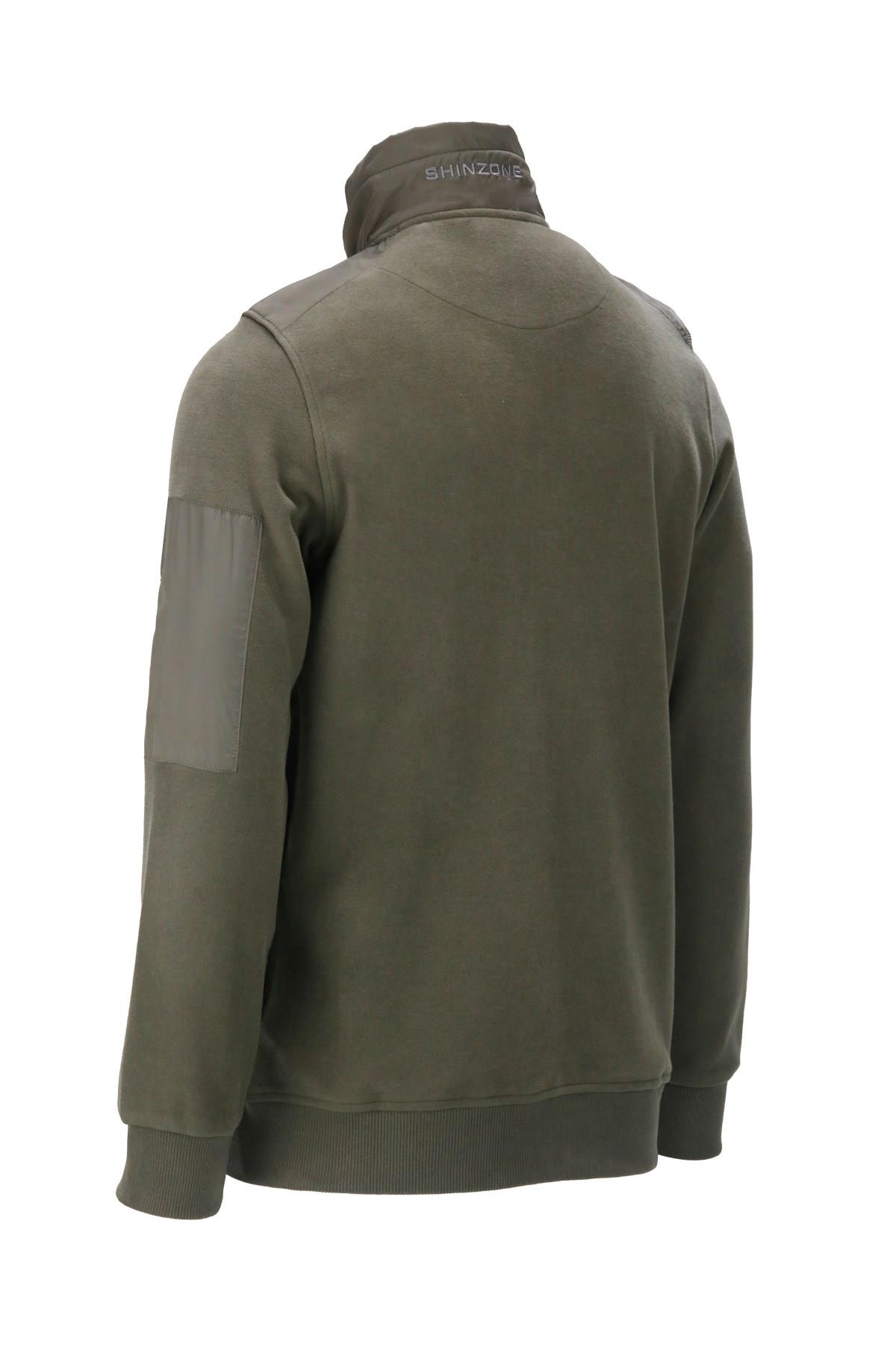 SweatshirtShinzoneErkek Standart Fit Kol Cepli Fermuarlı Haki Sweatshirt