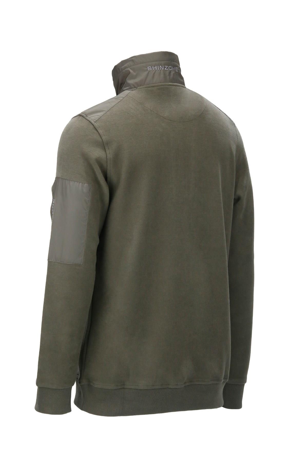 SweatshirtShinzoneErkek Standart Fit Yarım Fermuarlı Haki Sweatshirt