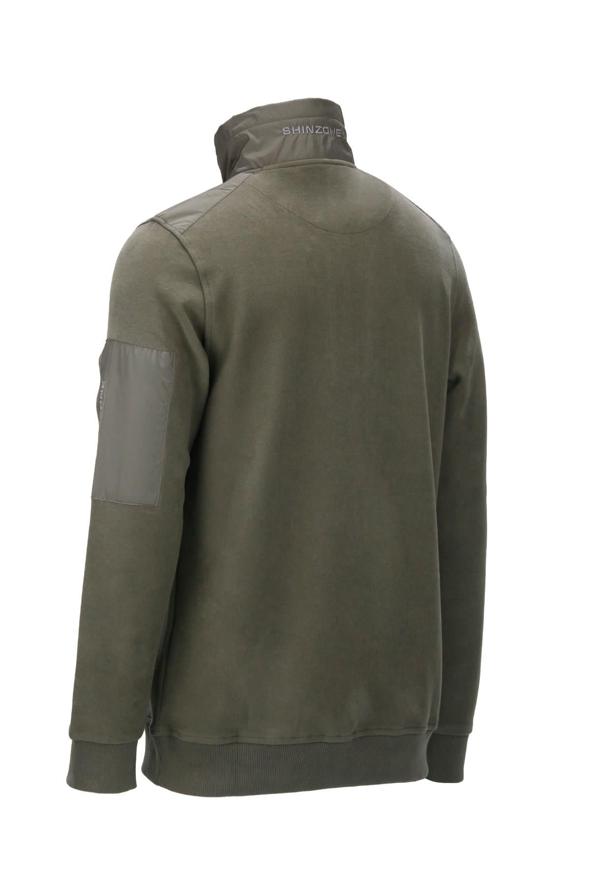 SweatshirtShinzoneErkek Standart Fit Yarım Fermuarlı Haki Sweatshirt