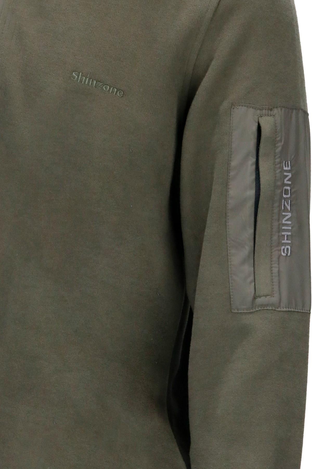 SweatshirtShinzoneErkek Standart Fit Yarım Fermuarlı Haki Sweatshirt